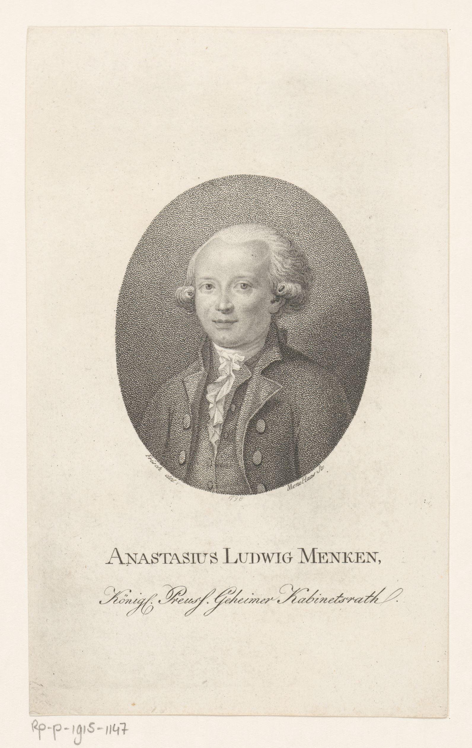 Portret van Anastasius Ludwig Mencke