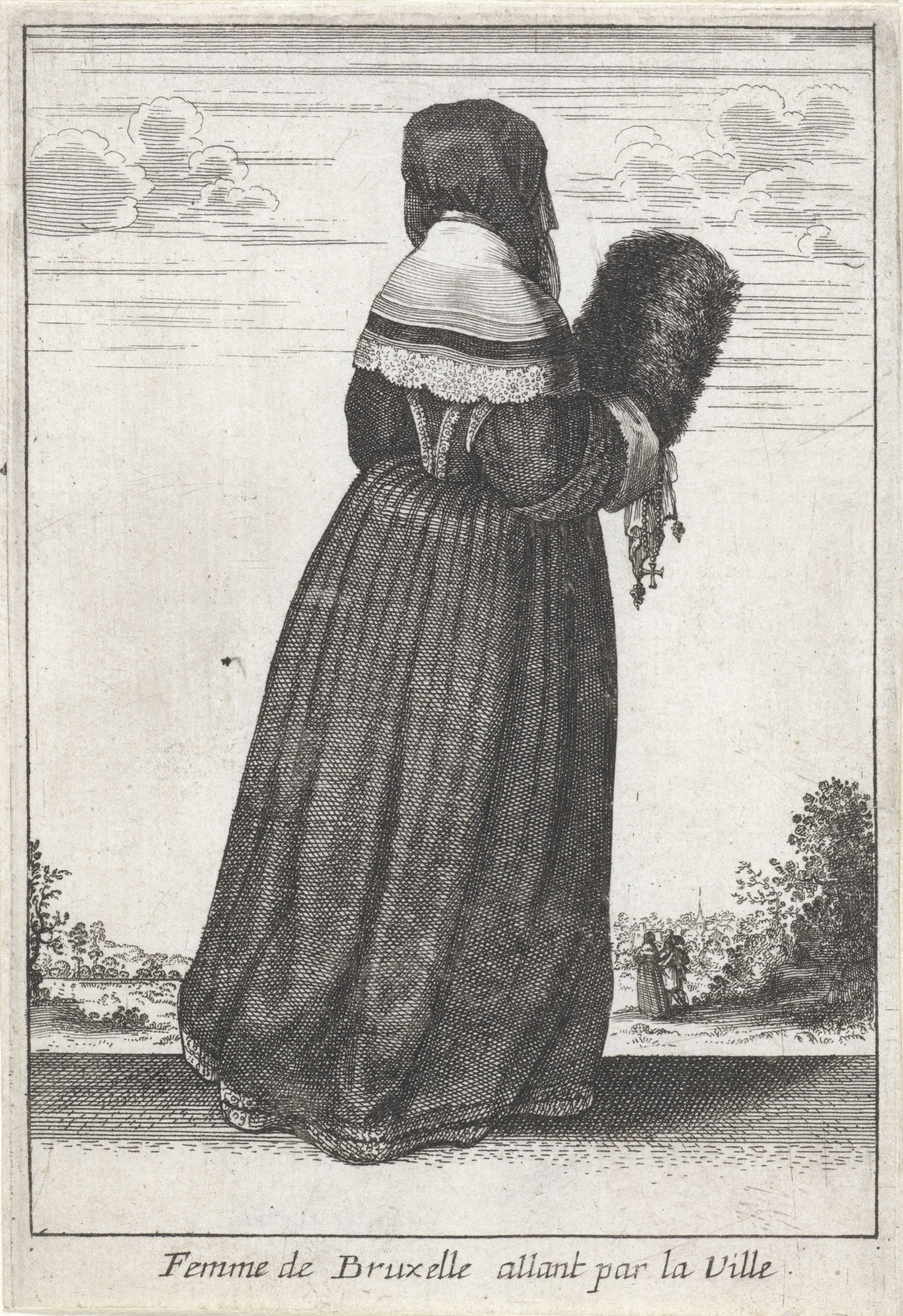 Femme de Bruxelle allant par la Ville