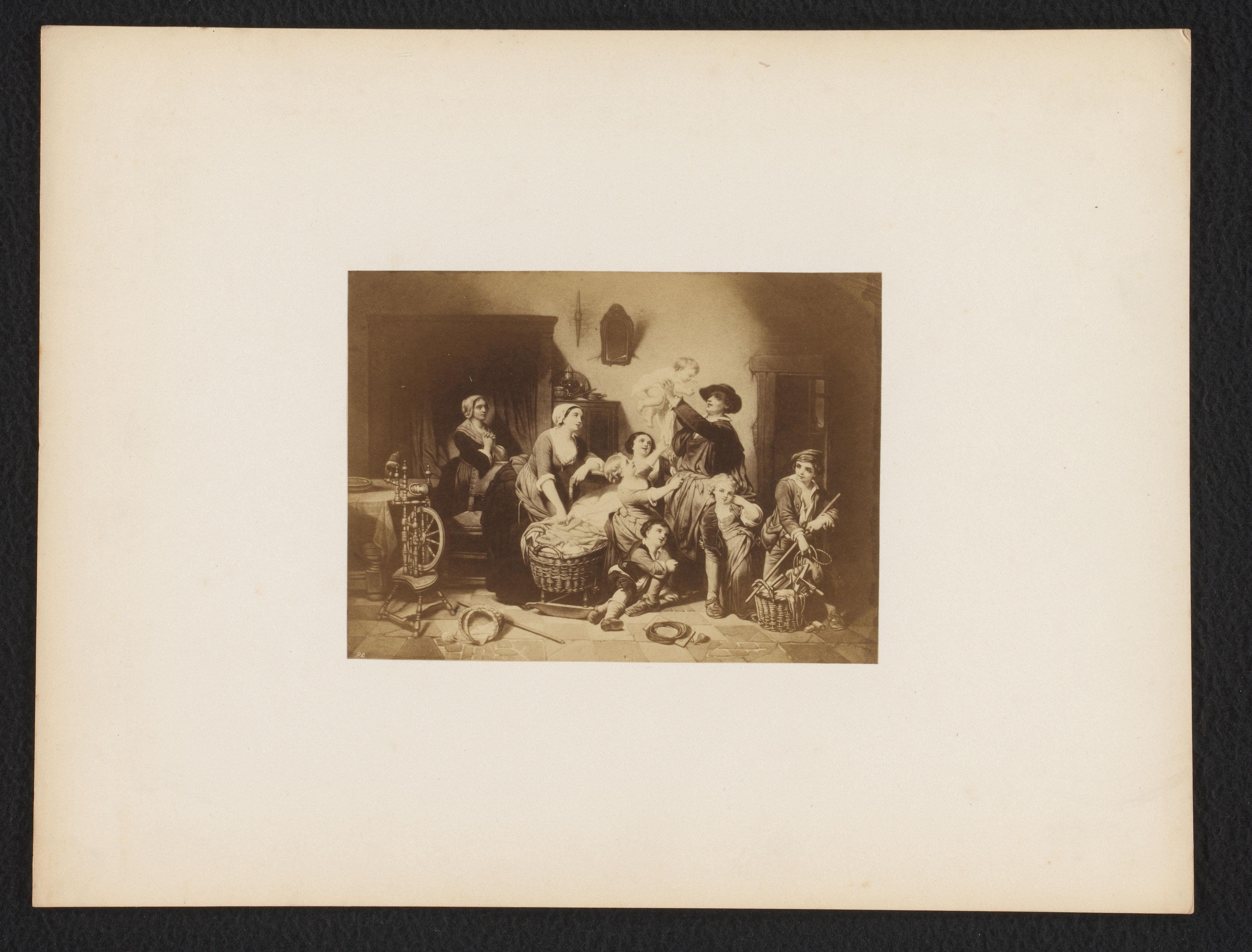 Fotoreproductie van het schilderij Le Bonheur de la Famille naar Hunin