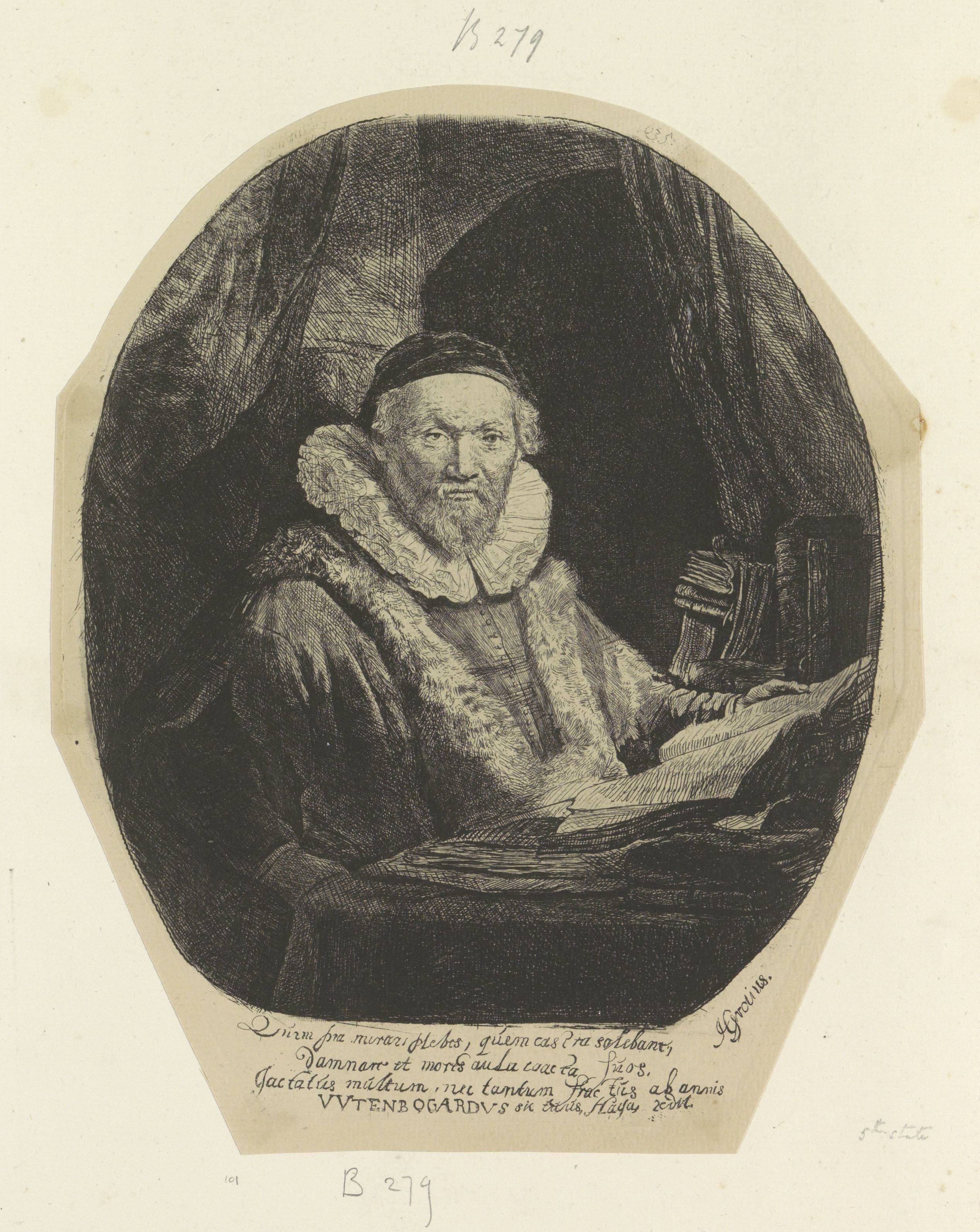 Portret van de Remonstrantse predikant Jan Wtenbogaert