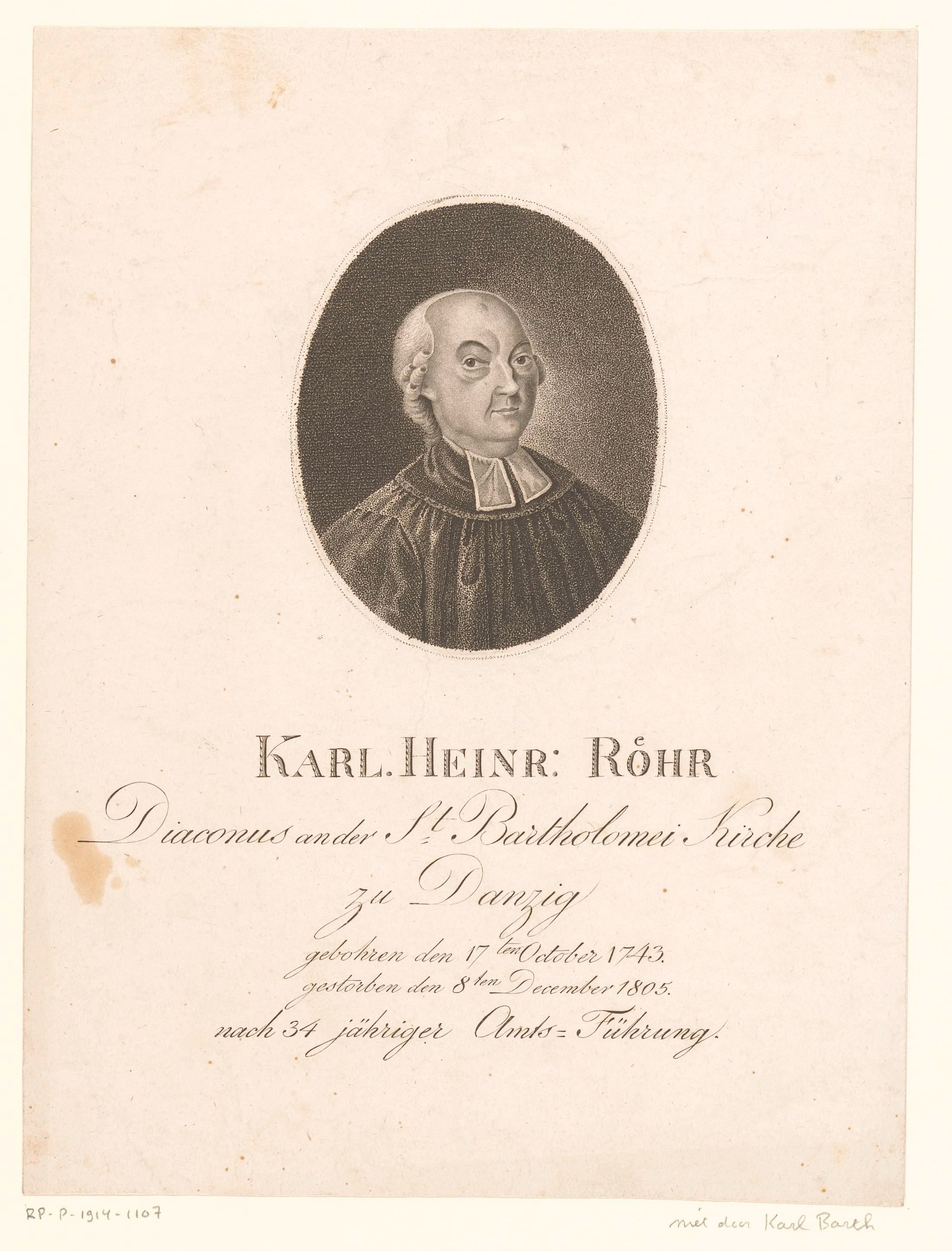 Portret van Karl Heinrich Röhr