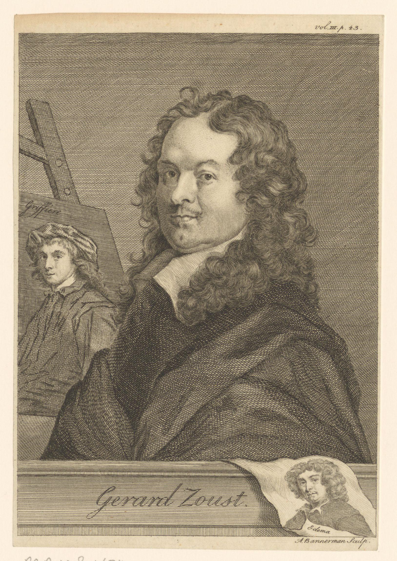 Portret van Gerard Soest met twee kleinere portretten
