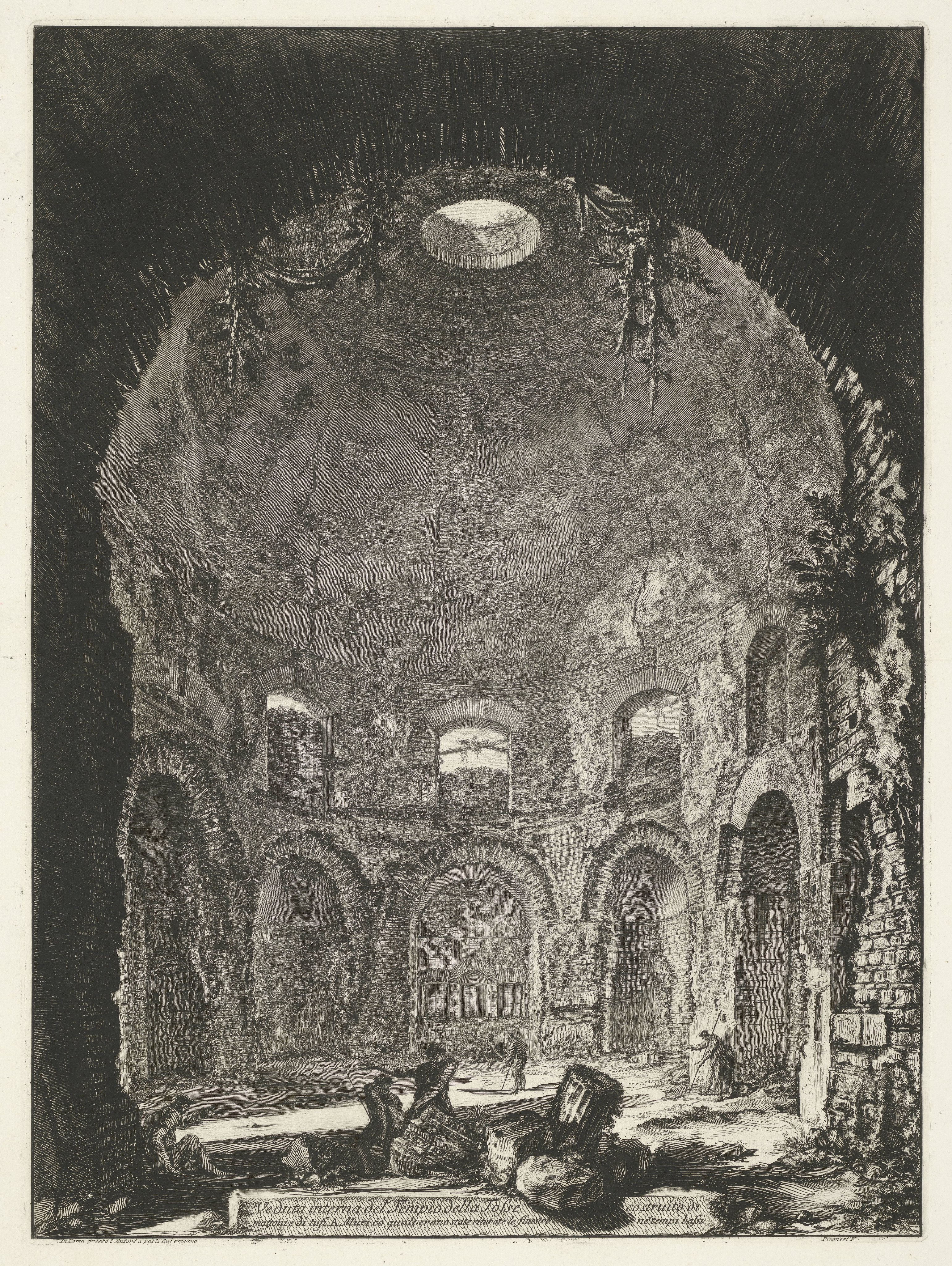 Interieur van de Tempio della Tosse bij Tivoli