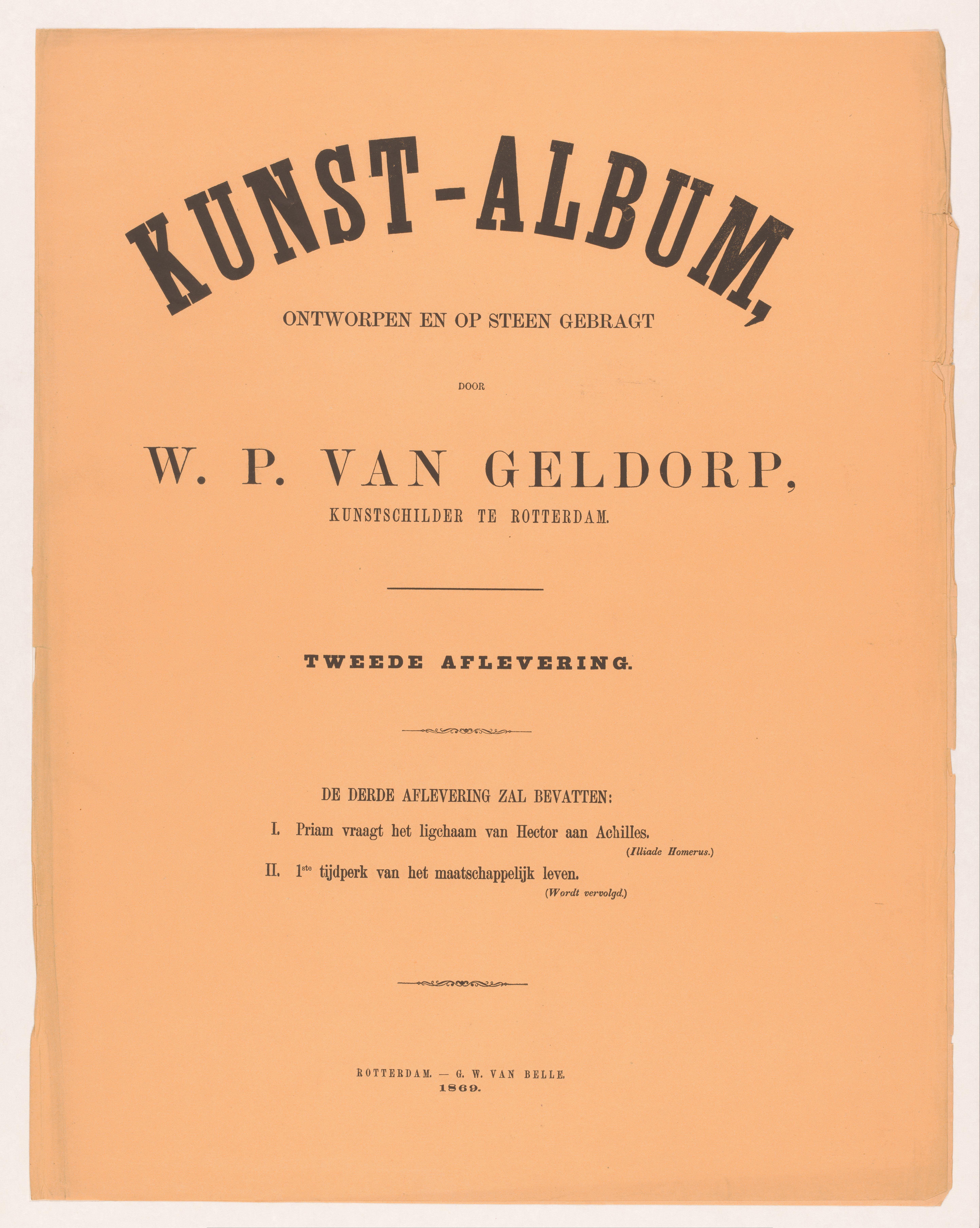 Omslag voor Kunst-Album door W. P. van Geldorp tweede aflevering 1869
