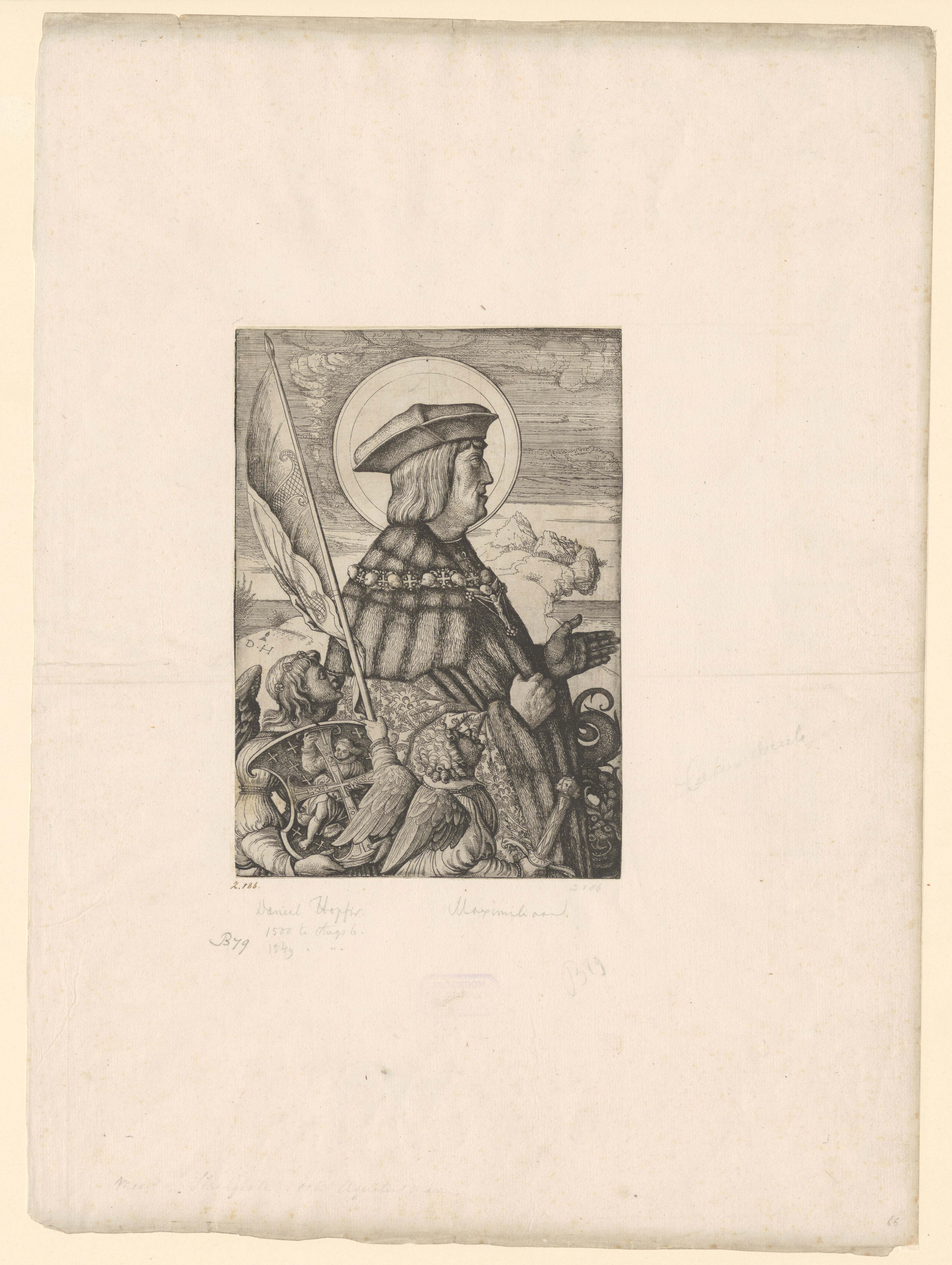 Portret van Maximiliaan I als de heilige Joris