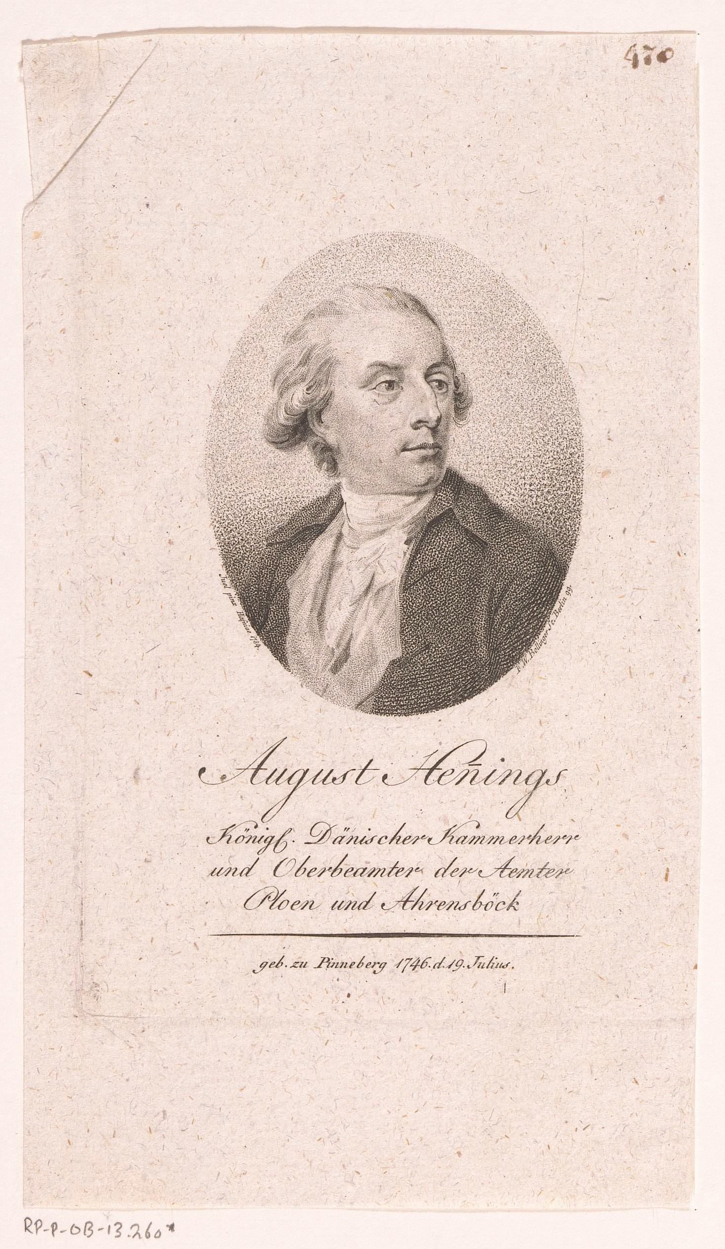 Portret van August Hennings