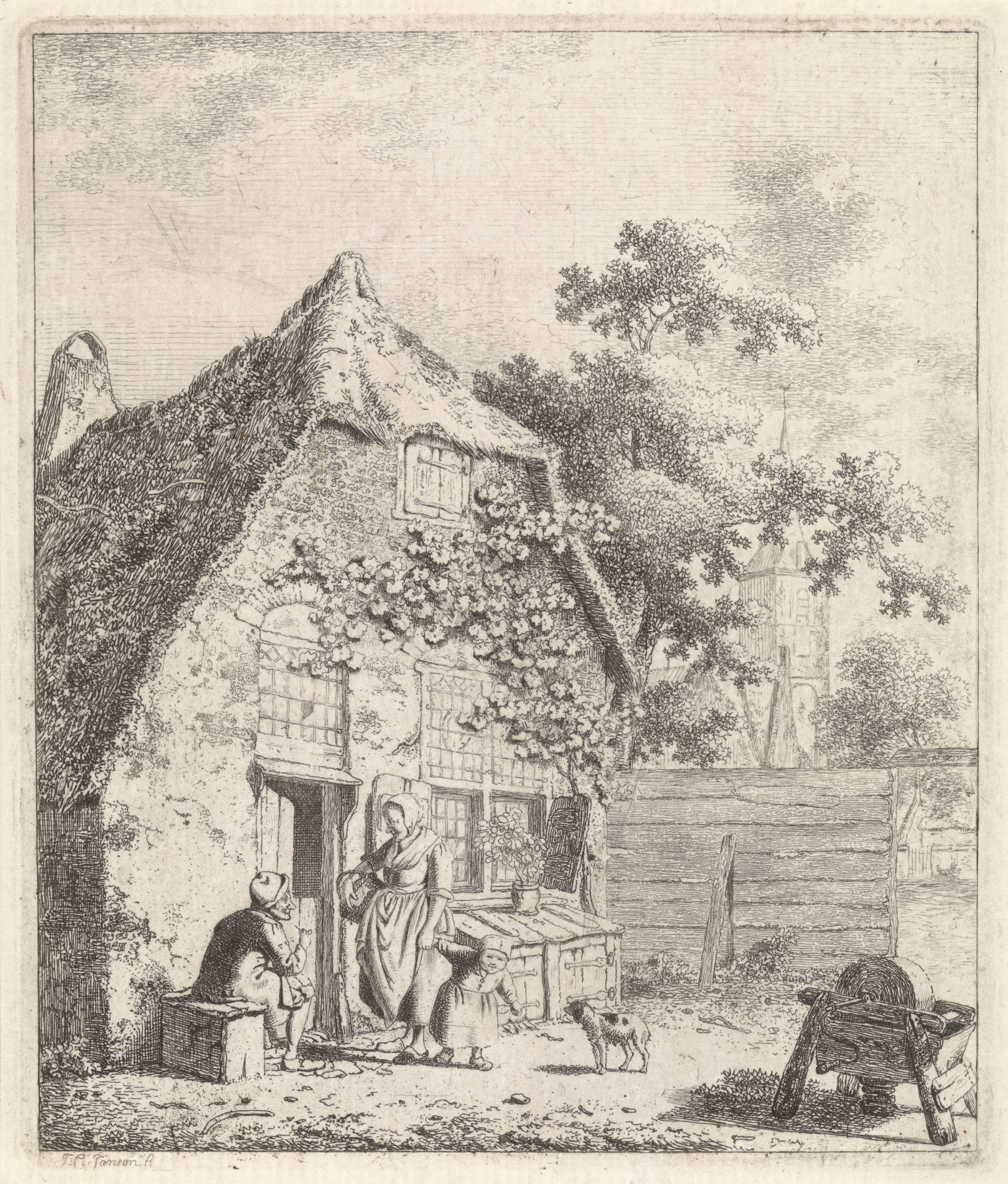 Boeren in gesprek bij boerderij
