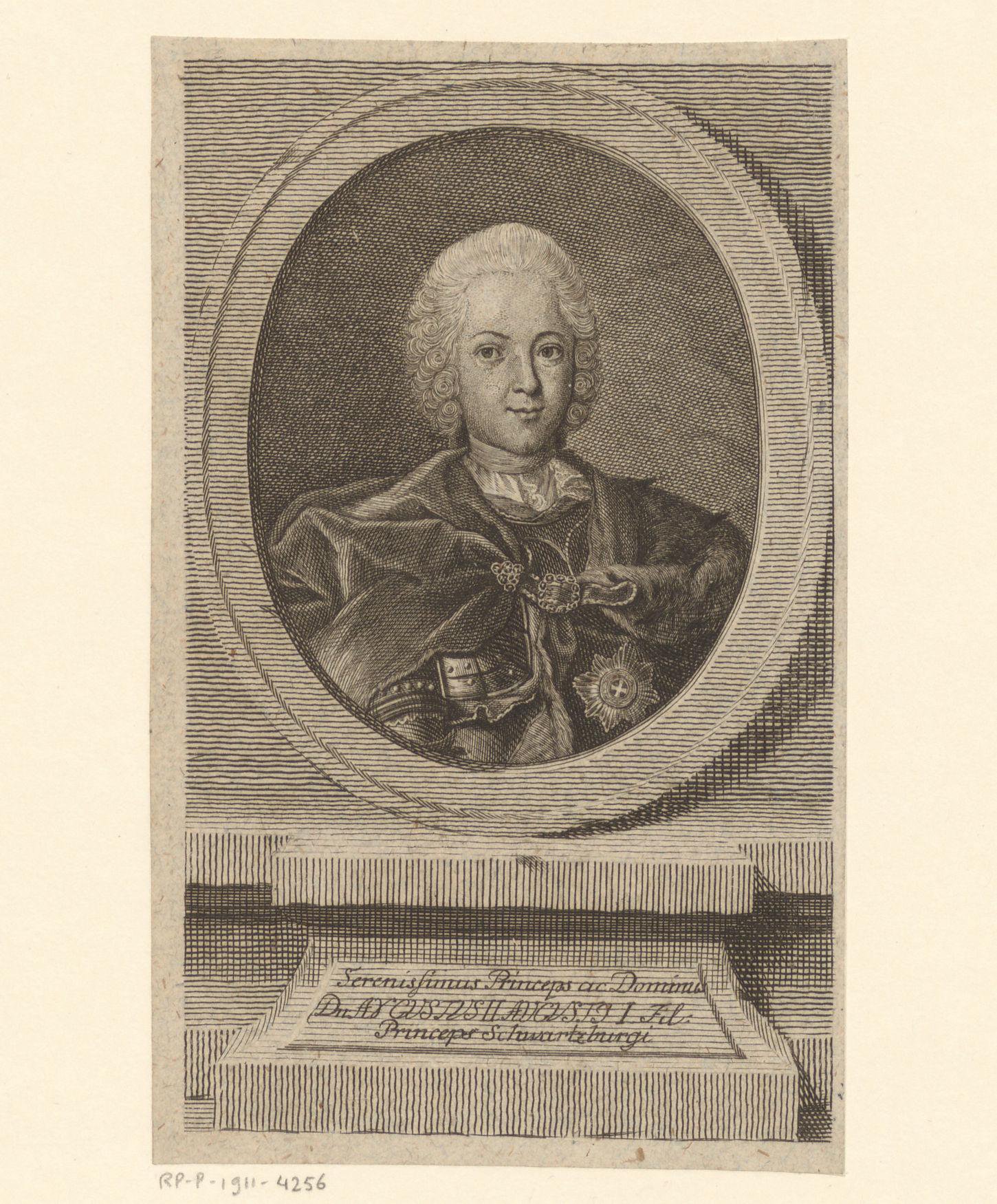 Portret van August II von Schwarzburg-Sondershausen