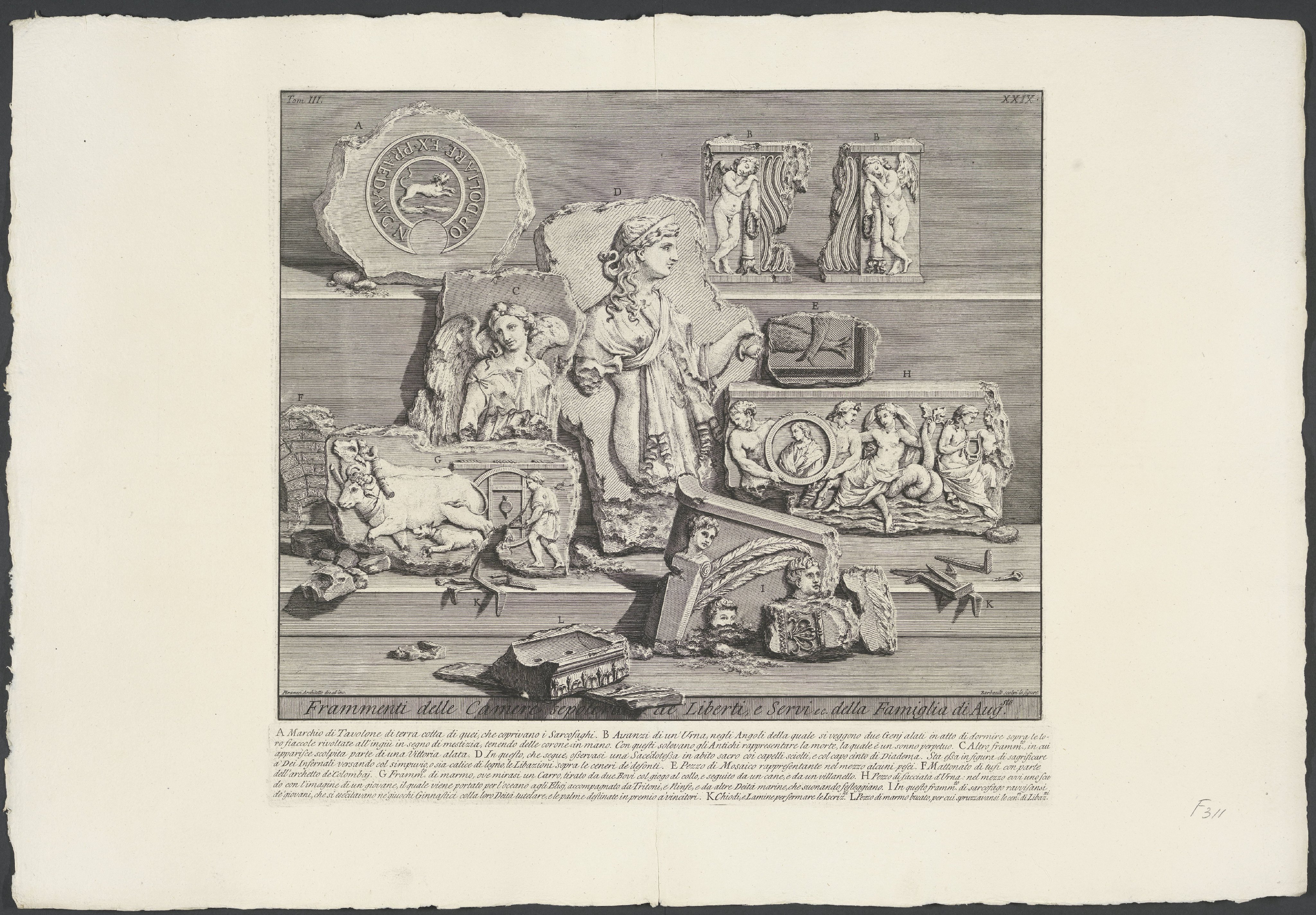 Fragmenten uit de graftombe van de vrijgelatenen en slaafgemaakten van de familie van Augustus