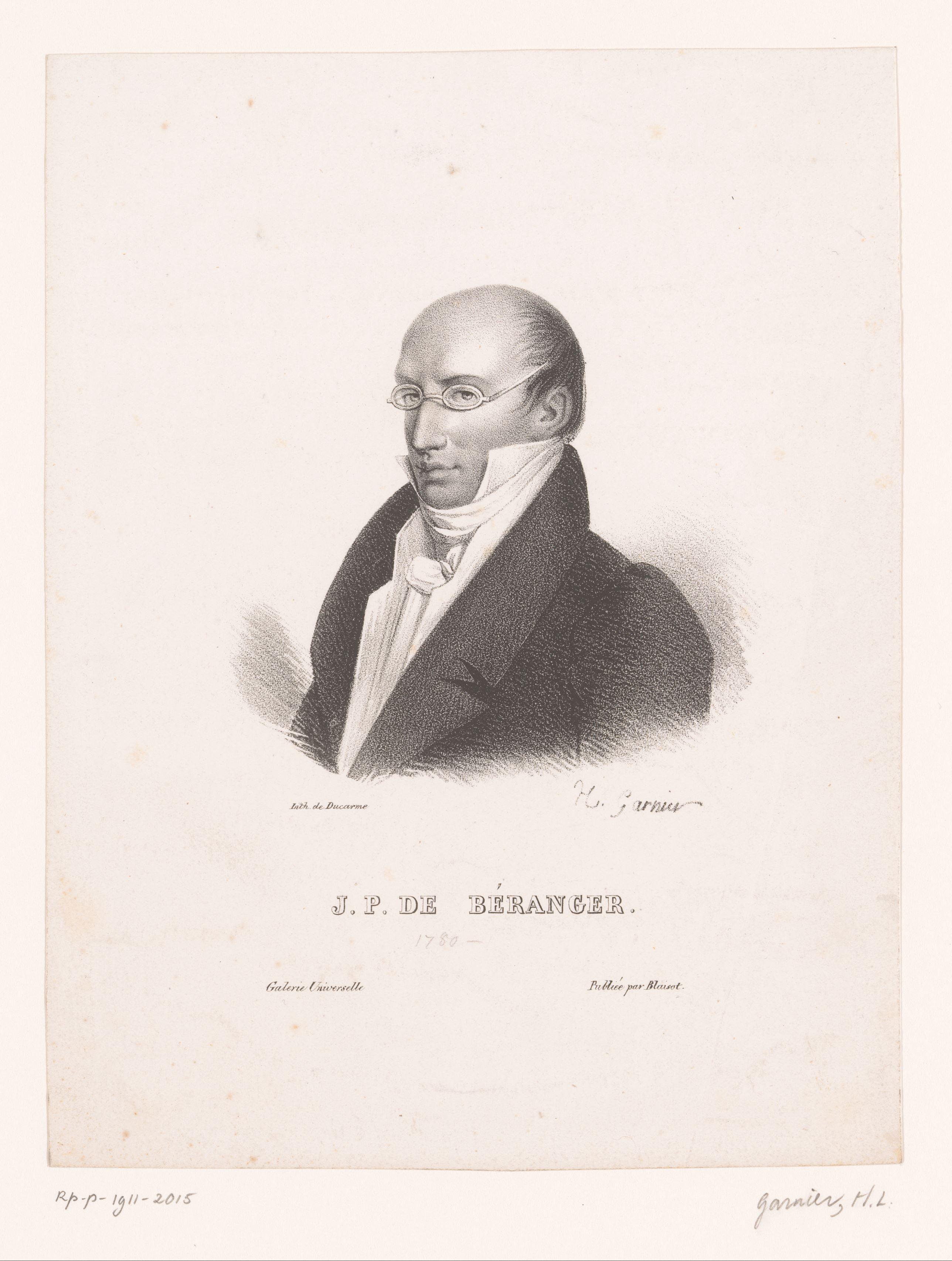Portret van Pierre-Jean de Béranger