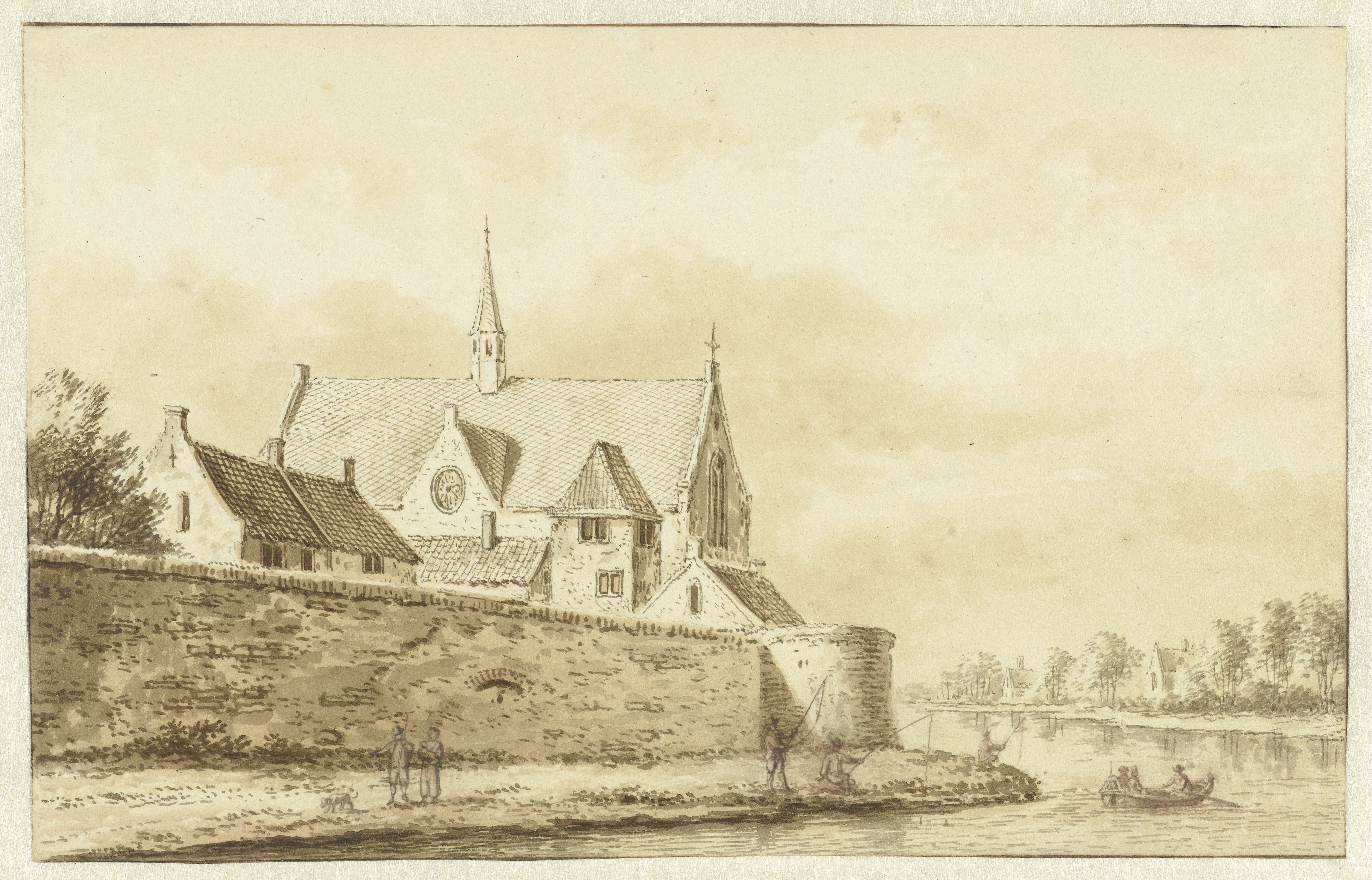 Gezicht op de stadswal van Utrecht