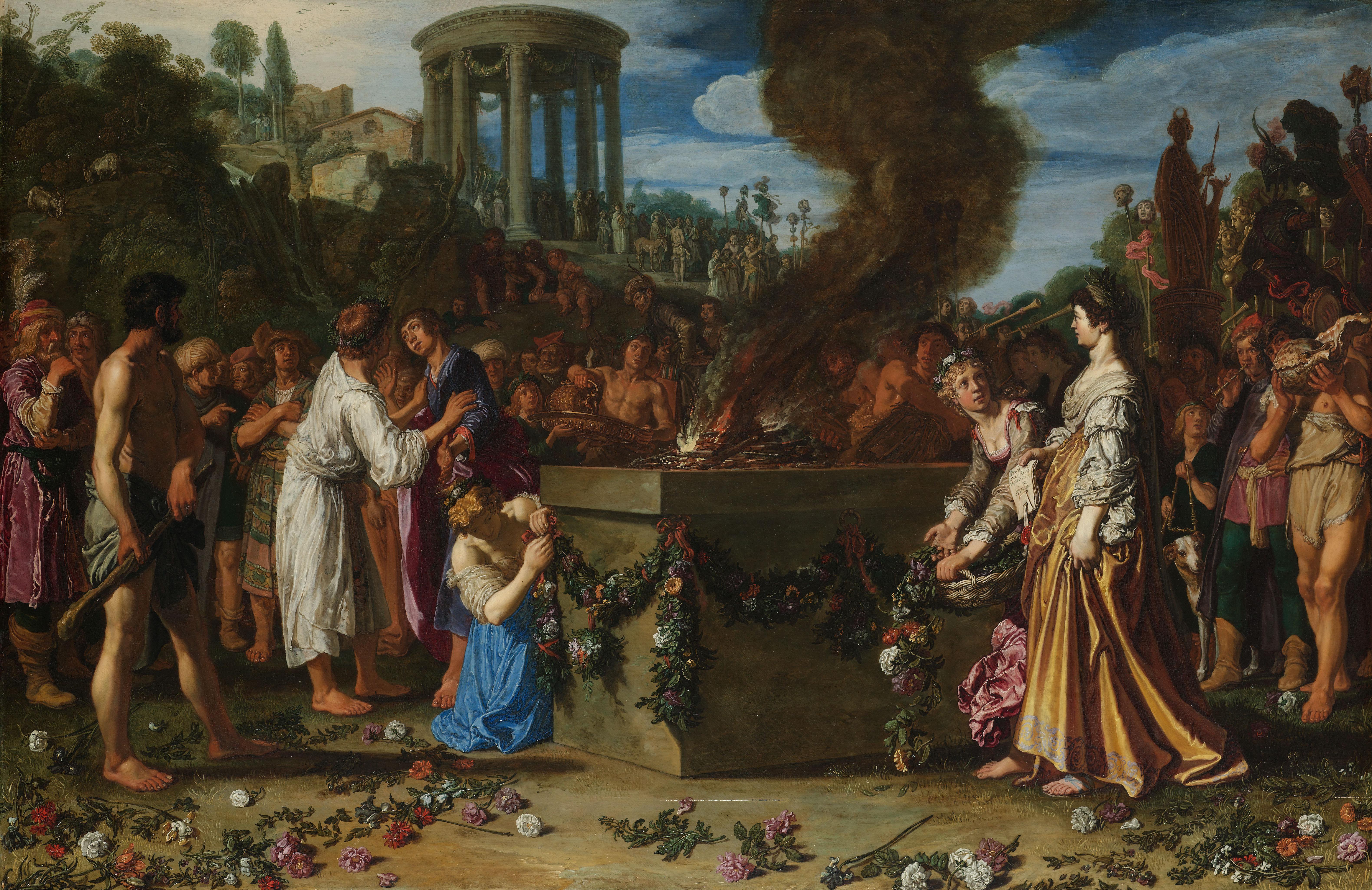 De offerstrijd tussen Orestes en Pylades