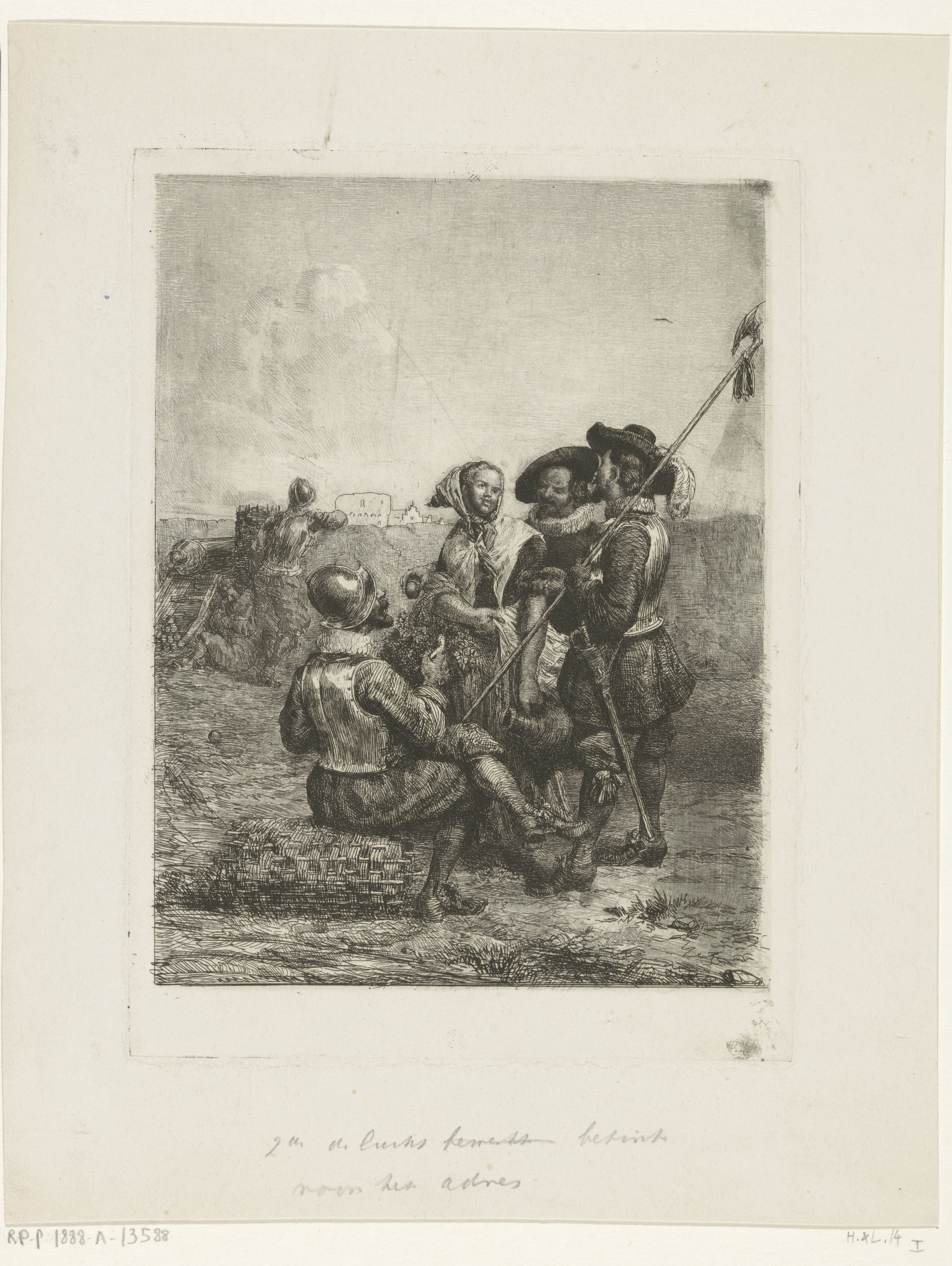 Soldaten met een jong meisje