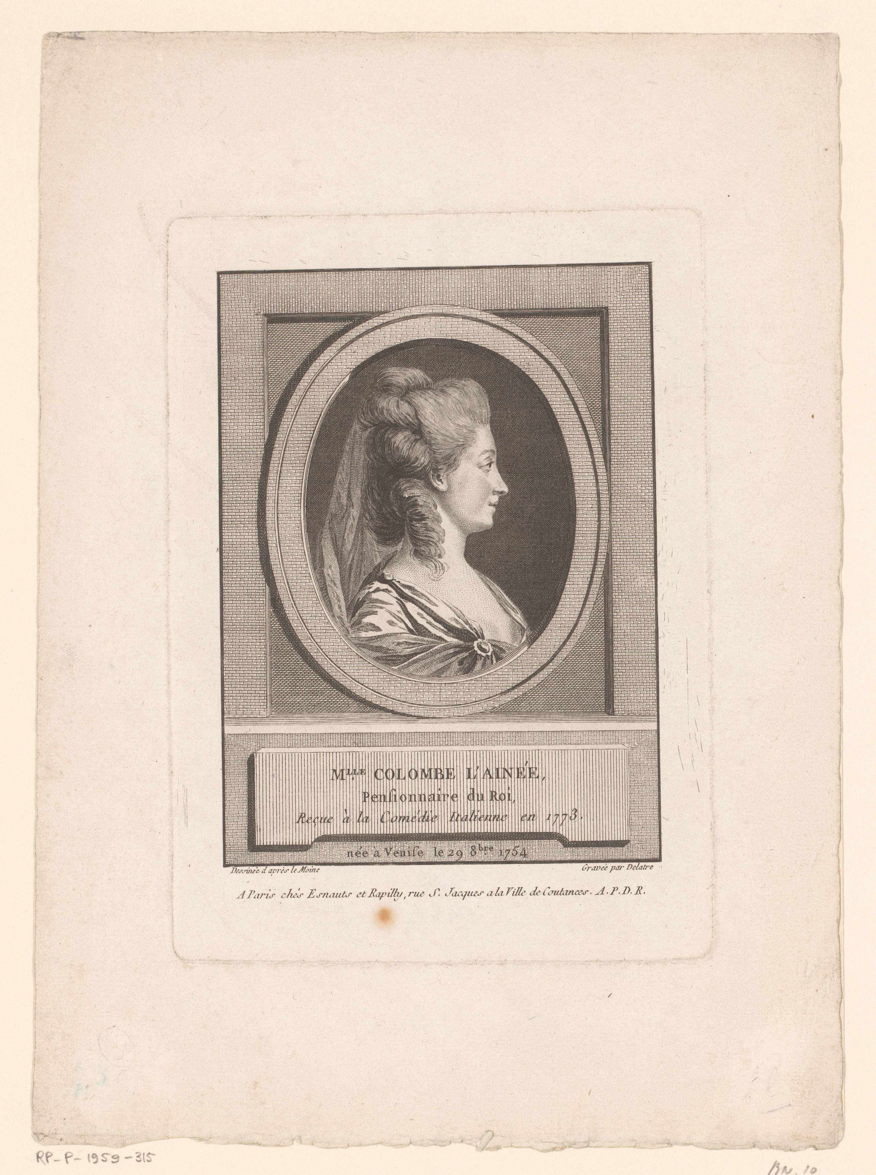Portret van Mademoiselle Colombe L'Ainée