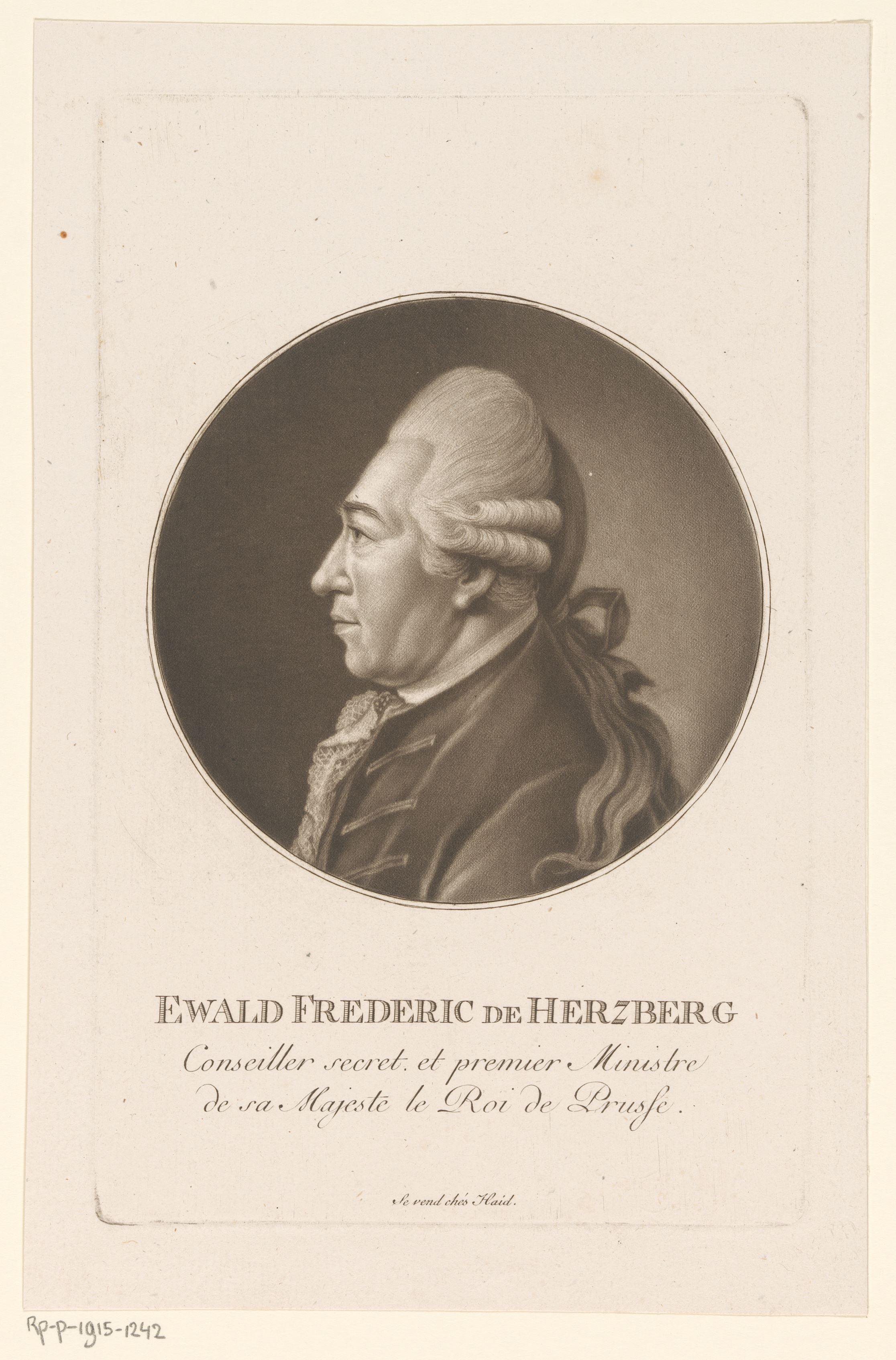 Portret van Ewald Friedrich von Hertzberg