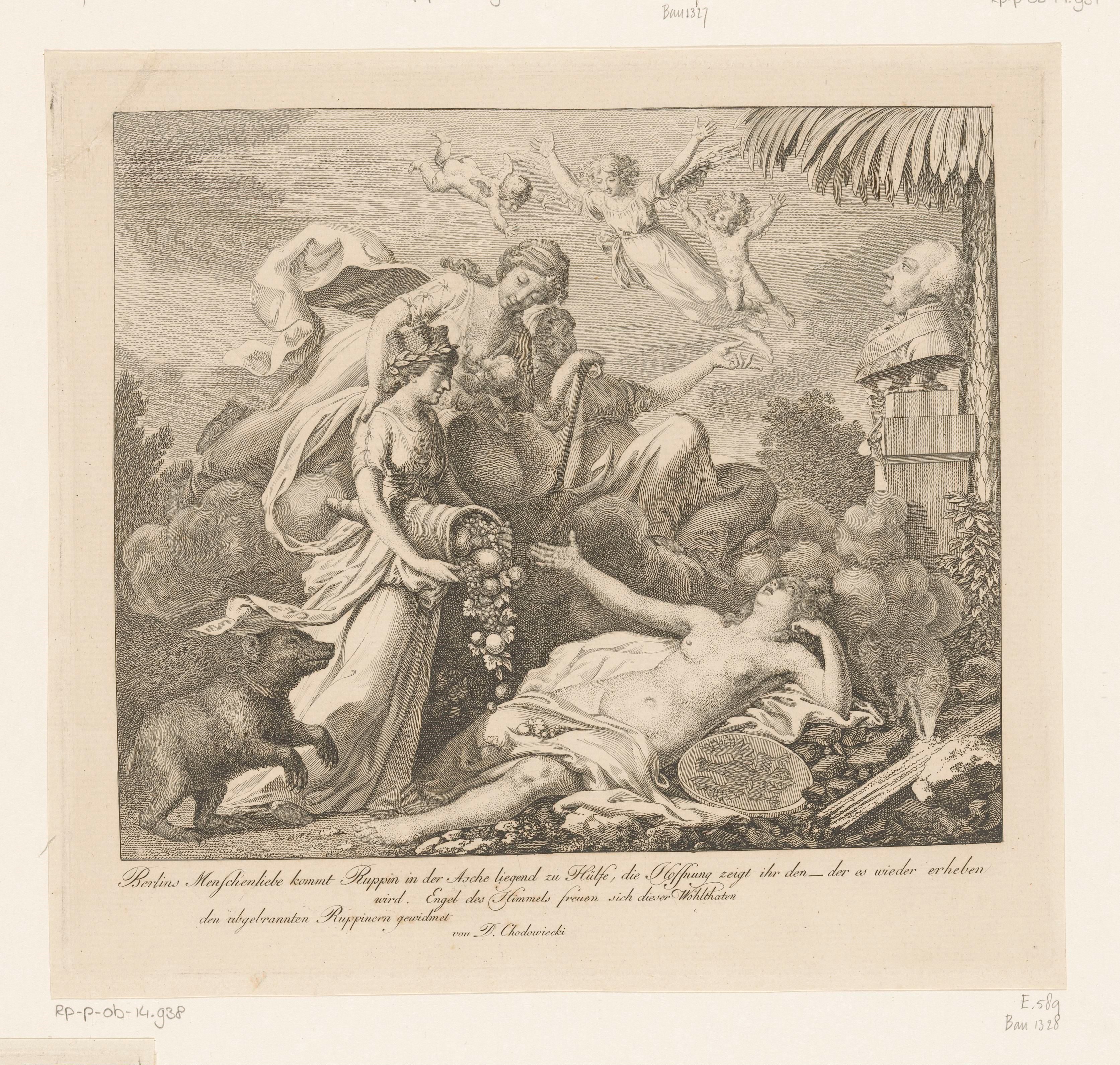 Allegorie op de stadsbrand van Ruppin in 1787