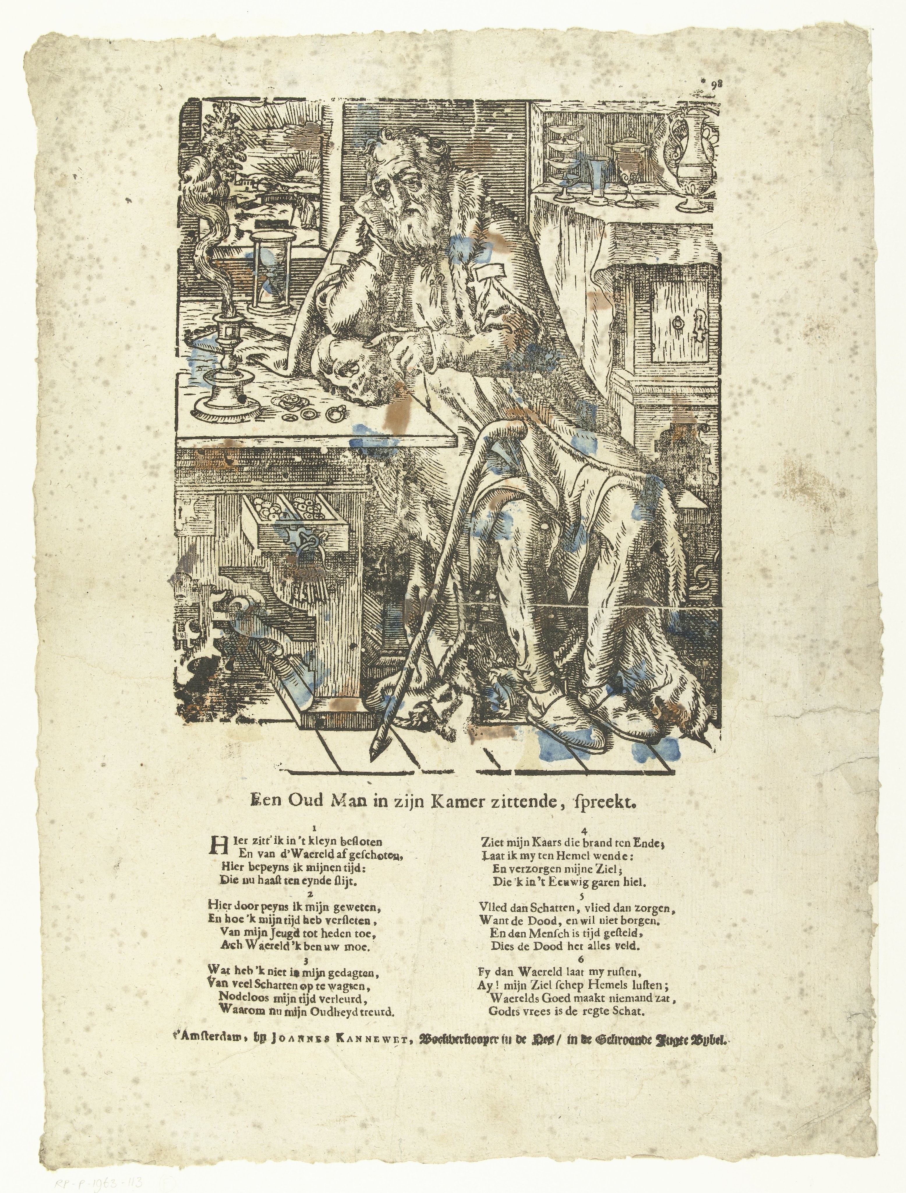 Oude man in zijn kamer (vanitas)