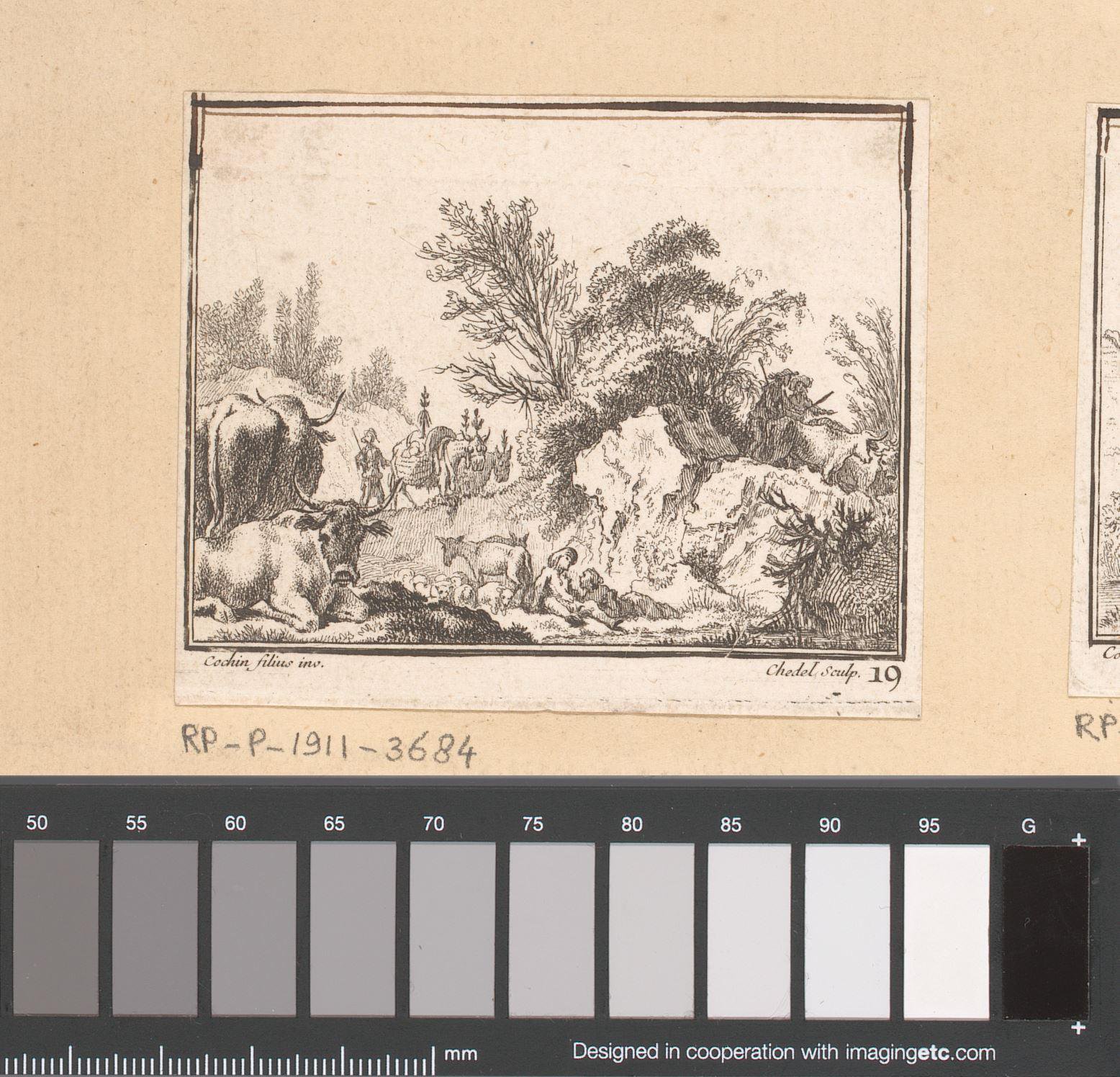 Landschap met rustende herders met kudde