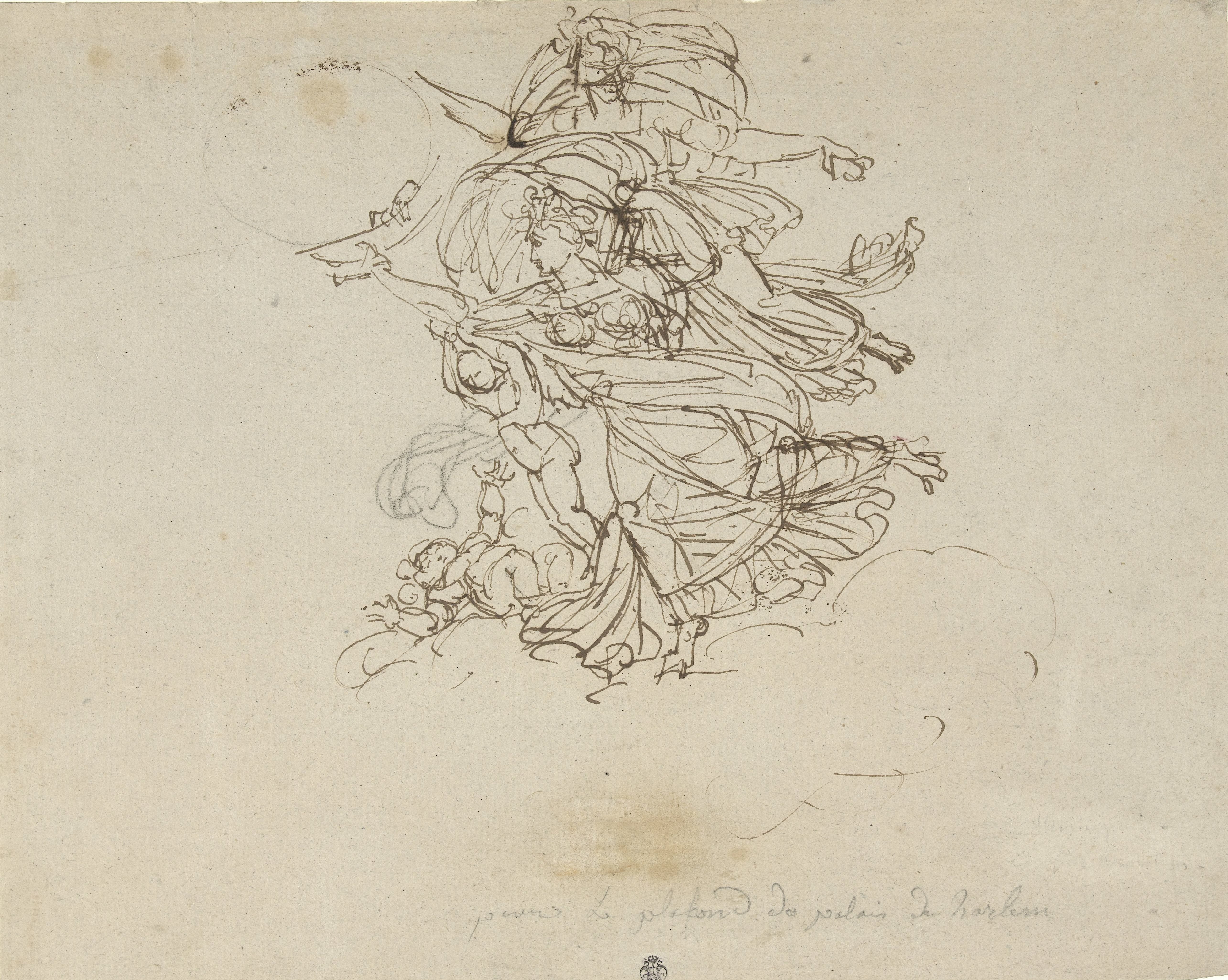 Ontwerp voor figuurgroep in het paleis van koning Lodewijk Napoleon te Haarlem