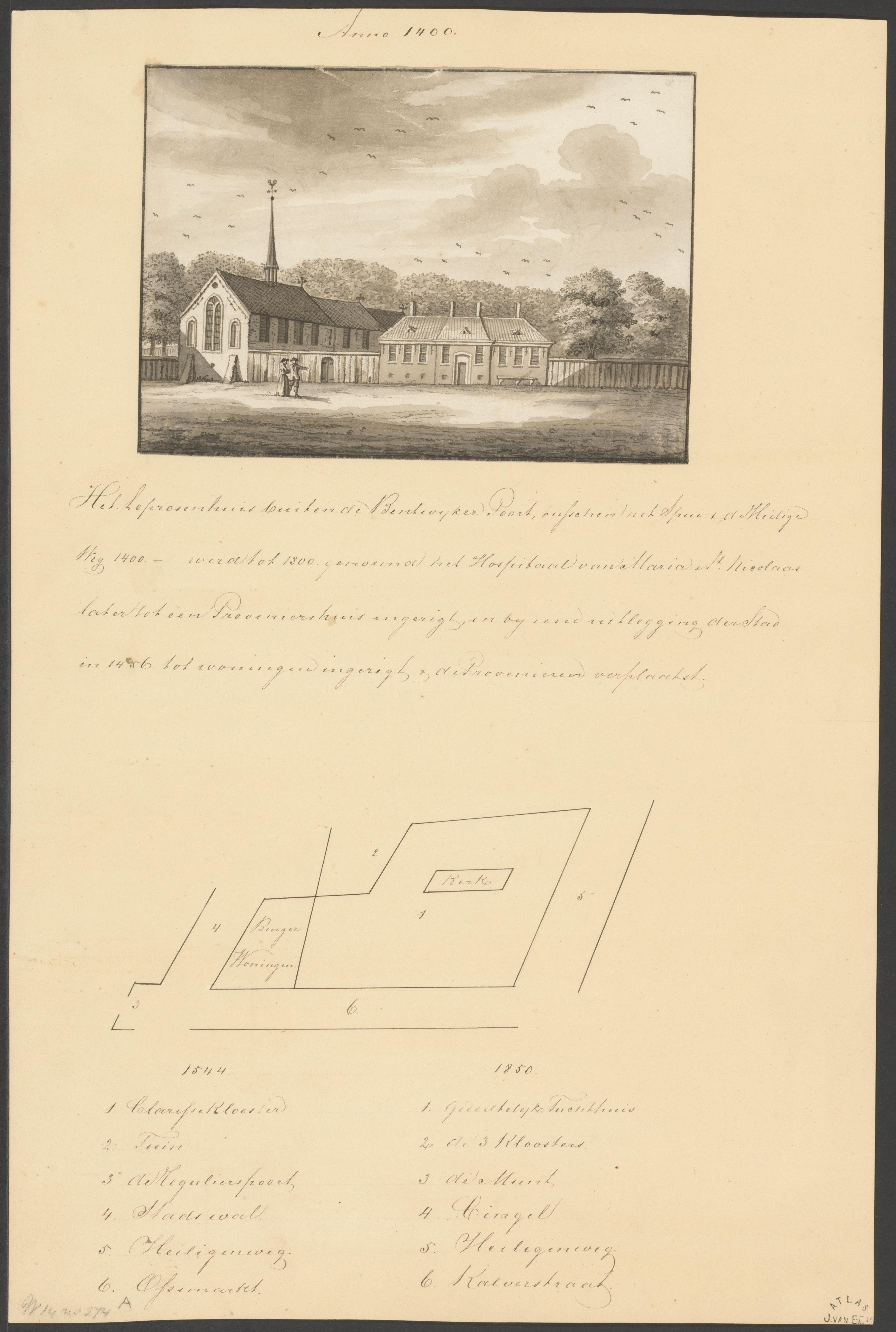Gezicht op het Leprozenhuis