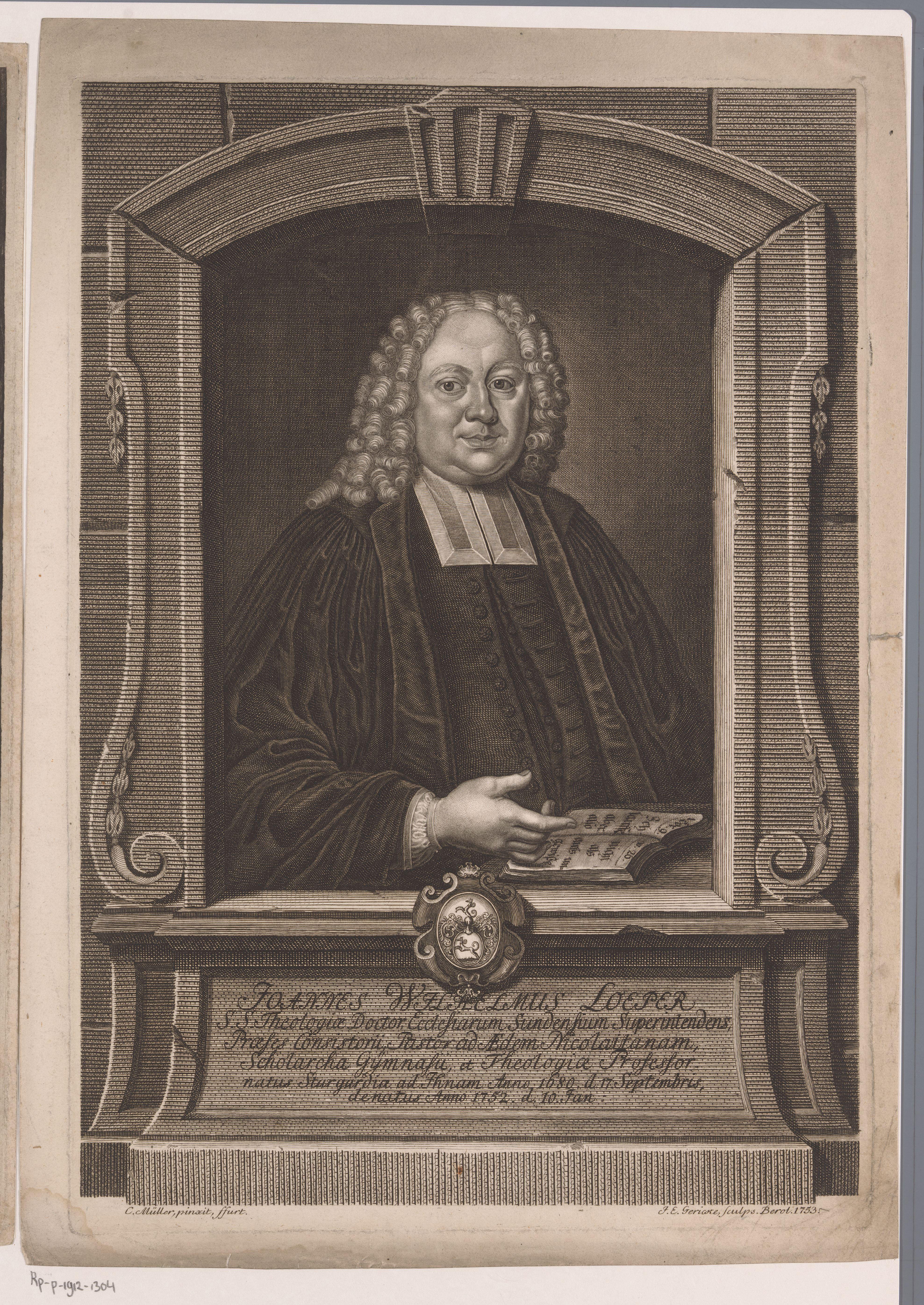 Portret van Johann Wilhelm Löper