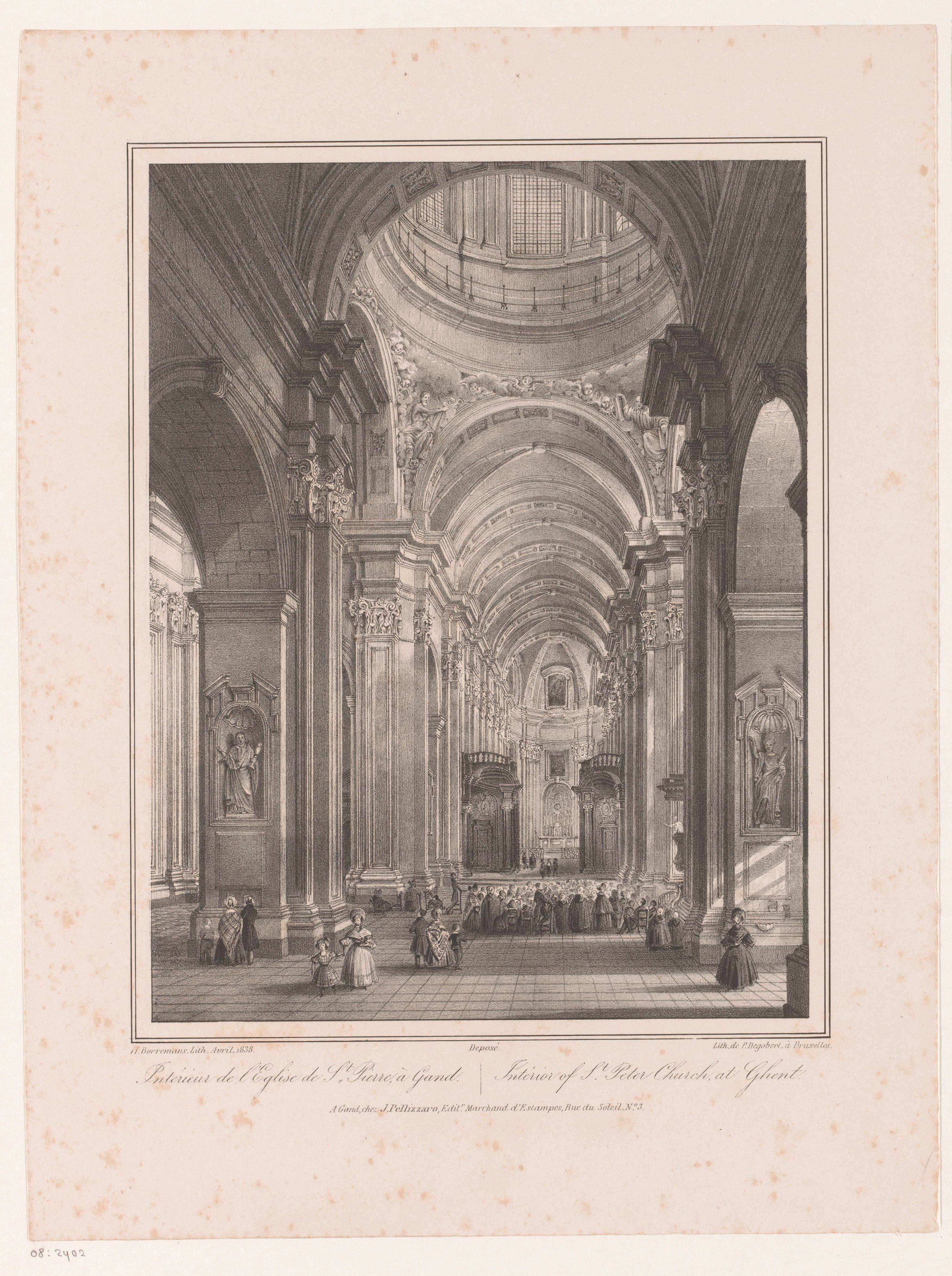 Interieur van de Onze-Lieve-Vrouw Sint-Pieterskerk te Gent