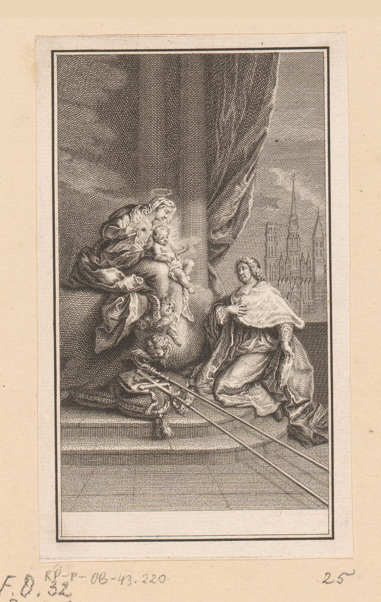 Louis de La Vergne de Tressan in aanbidding voor Maria en Christuskind