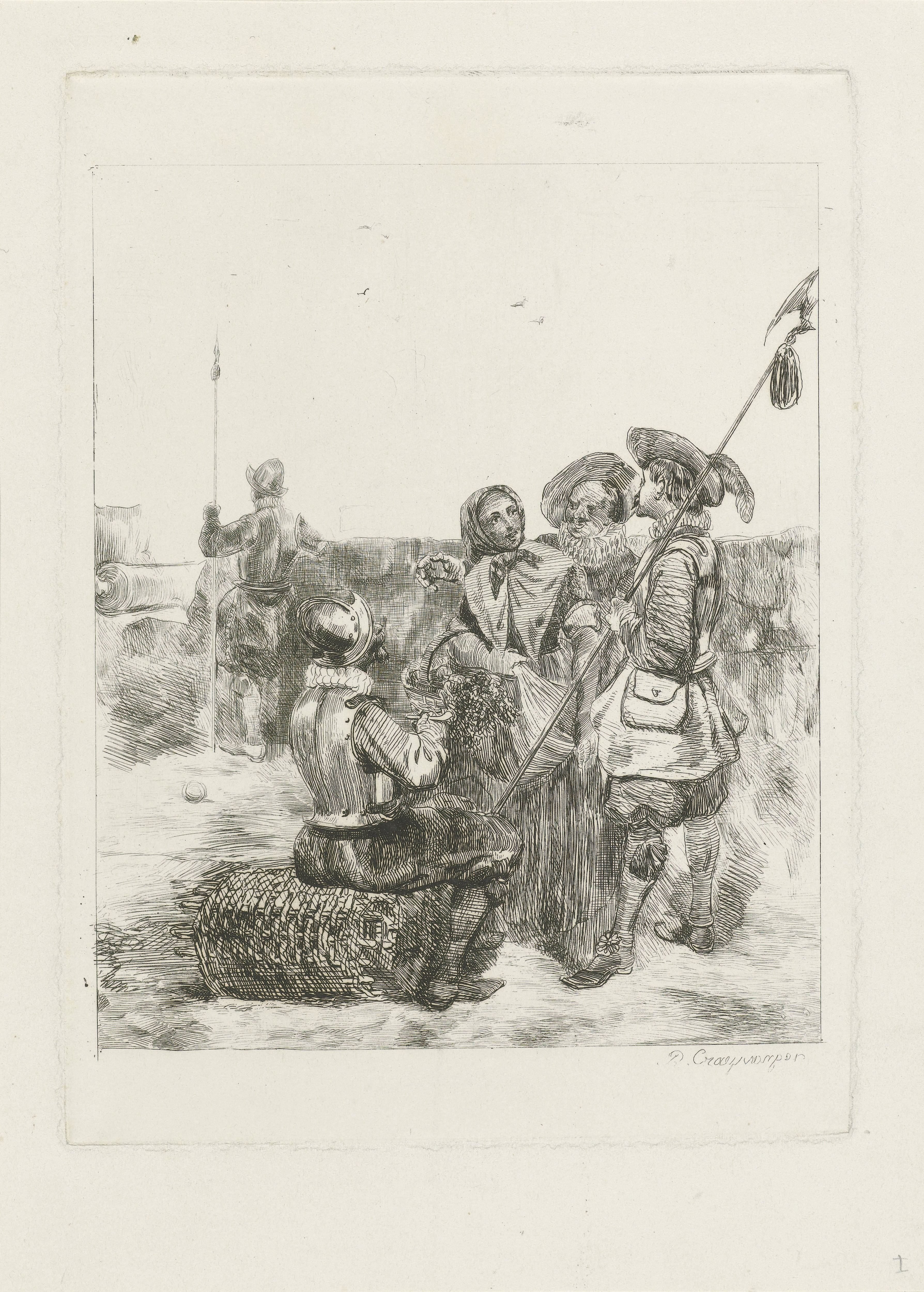 Soldaten met een jong meisje
