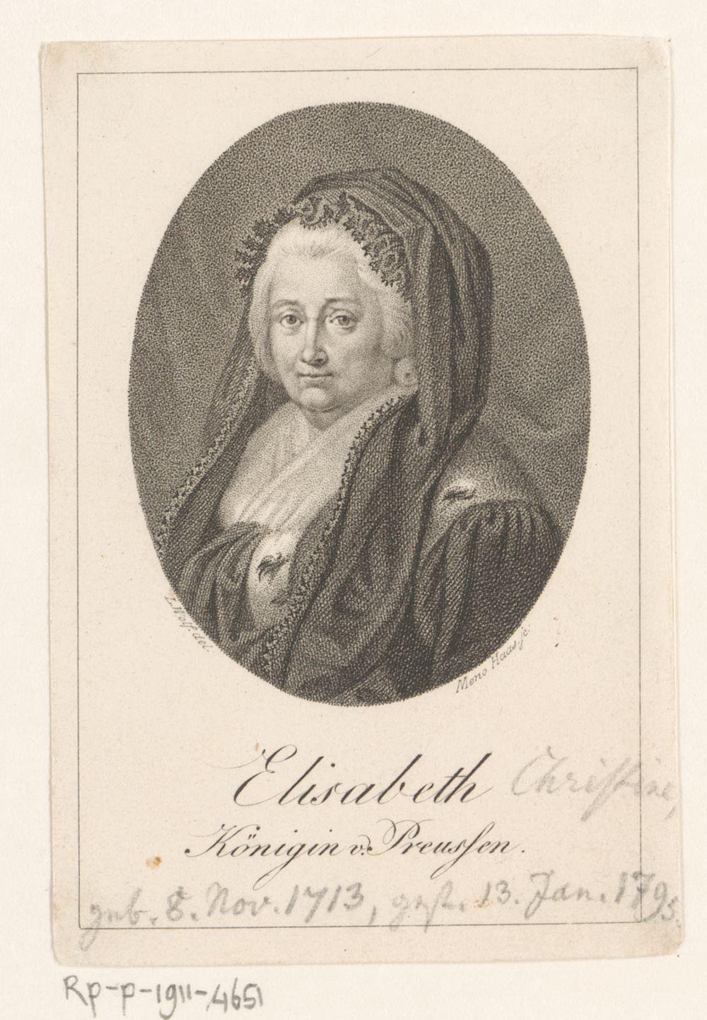 Portret van Elisabeth Christine van Brunswijk-Bevern