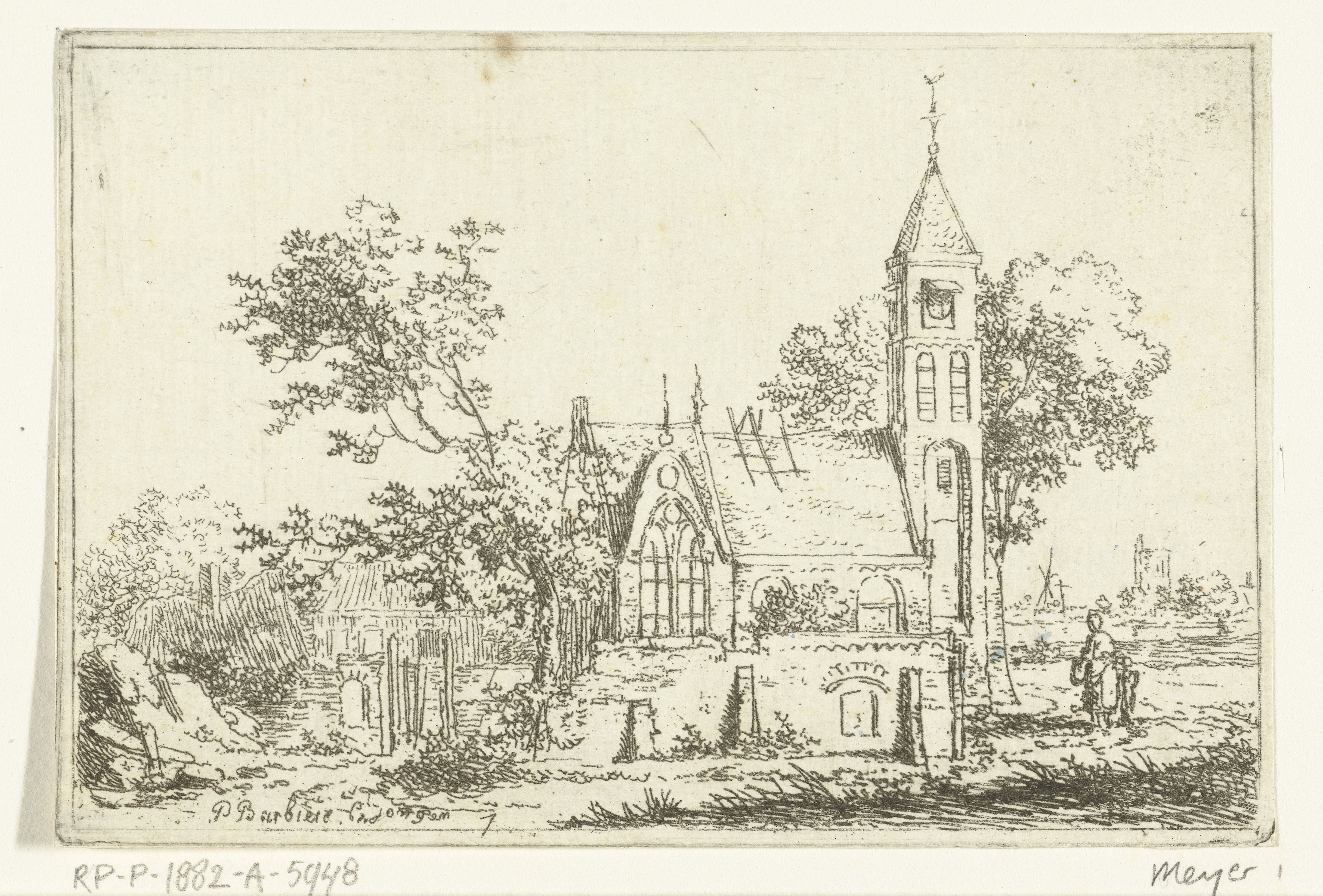 Landschap met kerk