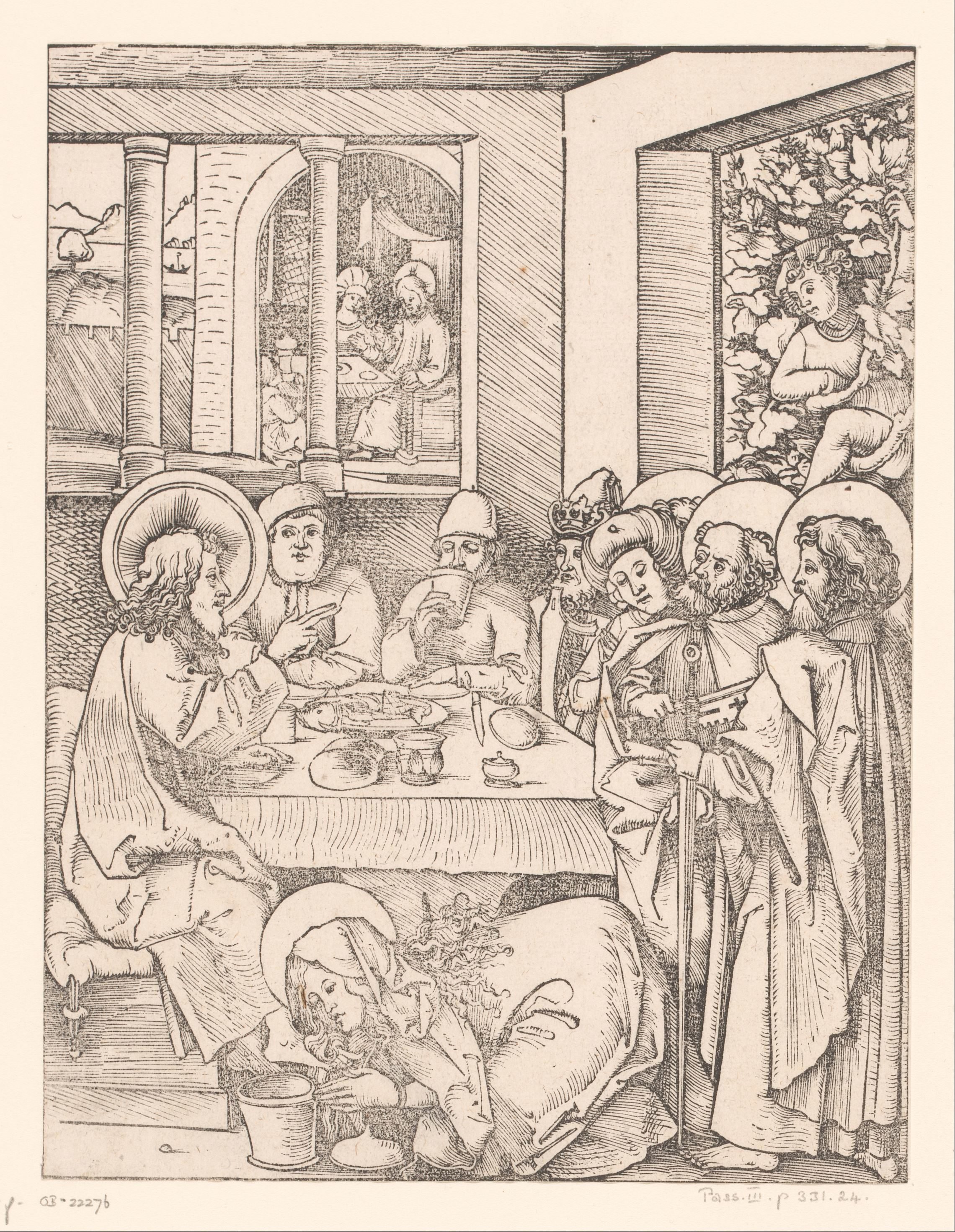 Christus bij Simon de Farizeeër en Maria Magdalena zalft de voeten van Christus