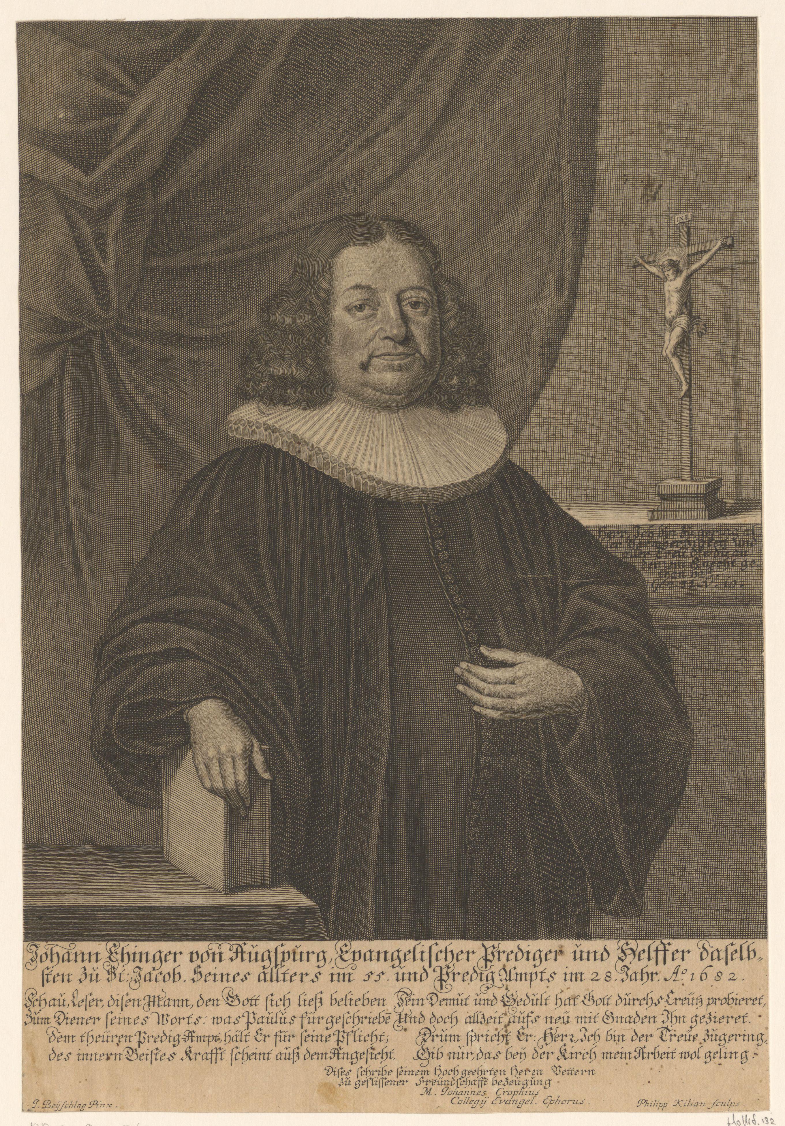 Portret van Johann Ehinger op 55-jarige leeftijd