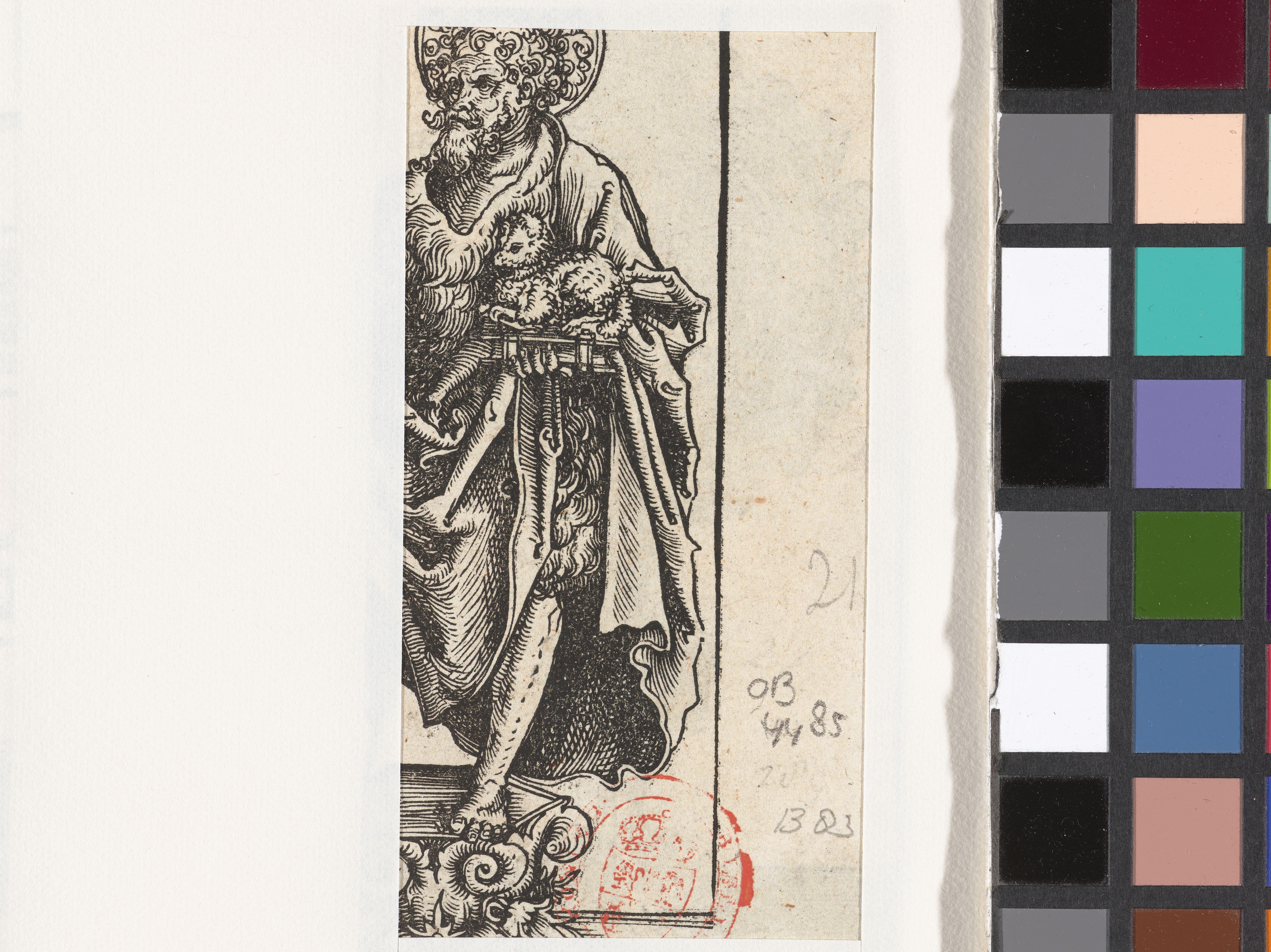 Beeld van Johannes de Doper met lam en boek