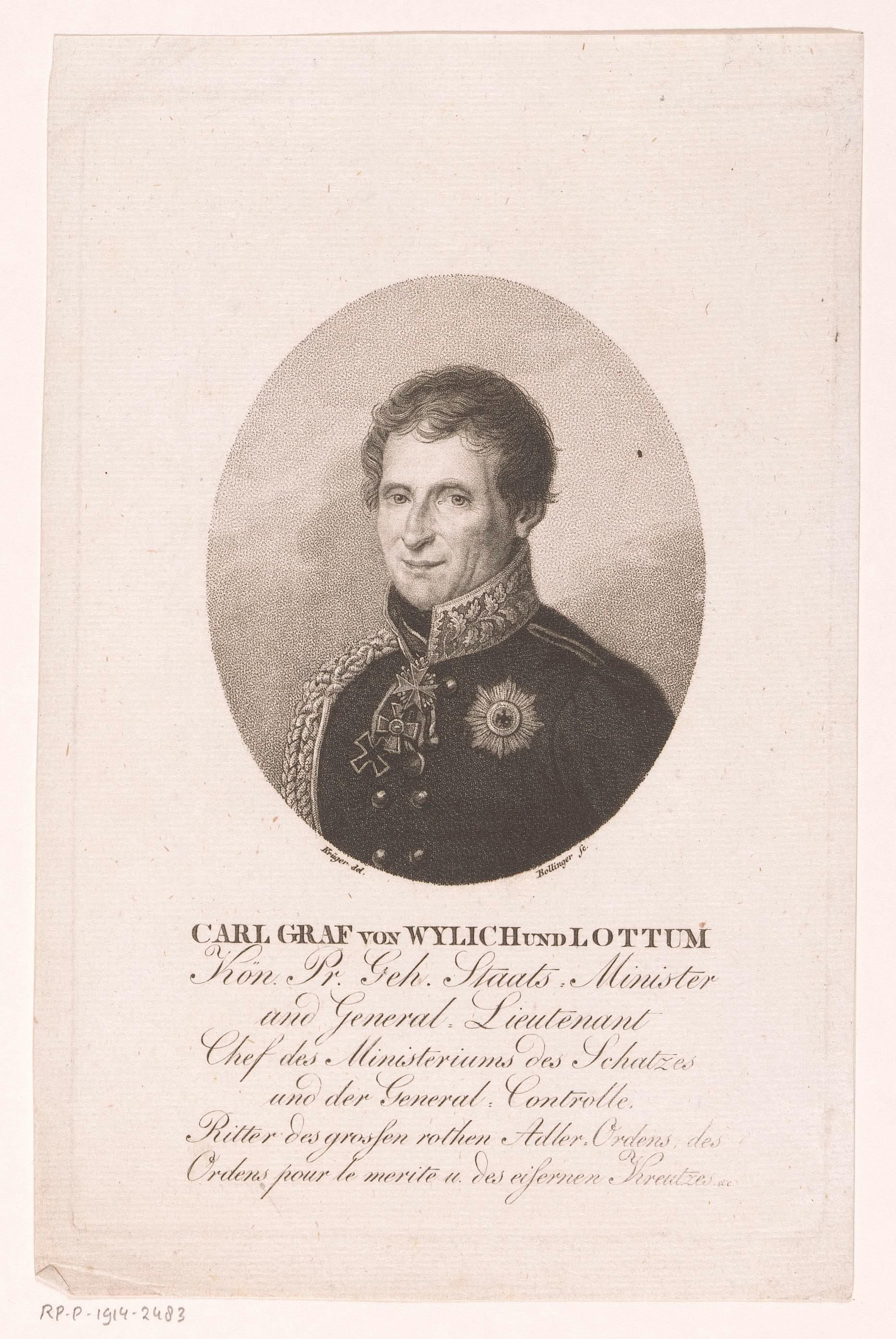 Portret van Carl Friedrich Heinrich, Graf von Wylich und Lottum