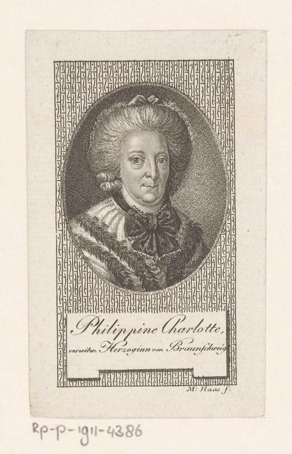 Portret van Philippine Charlotte von Braunschweig-Lüneburg