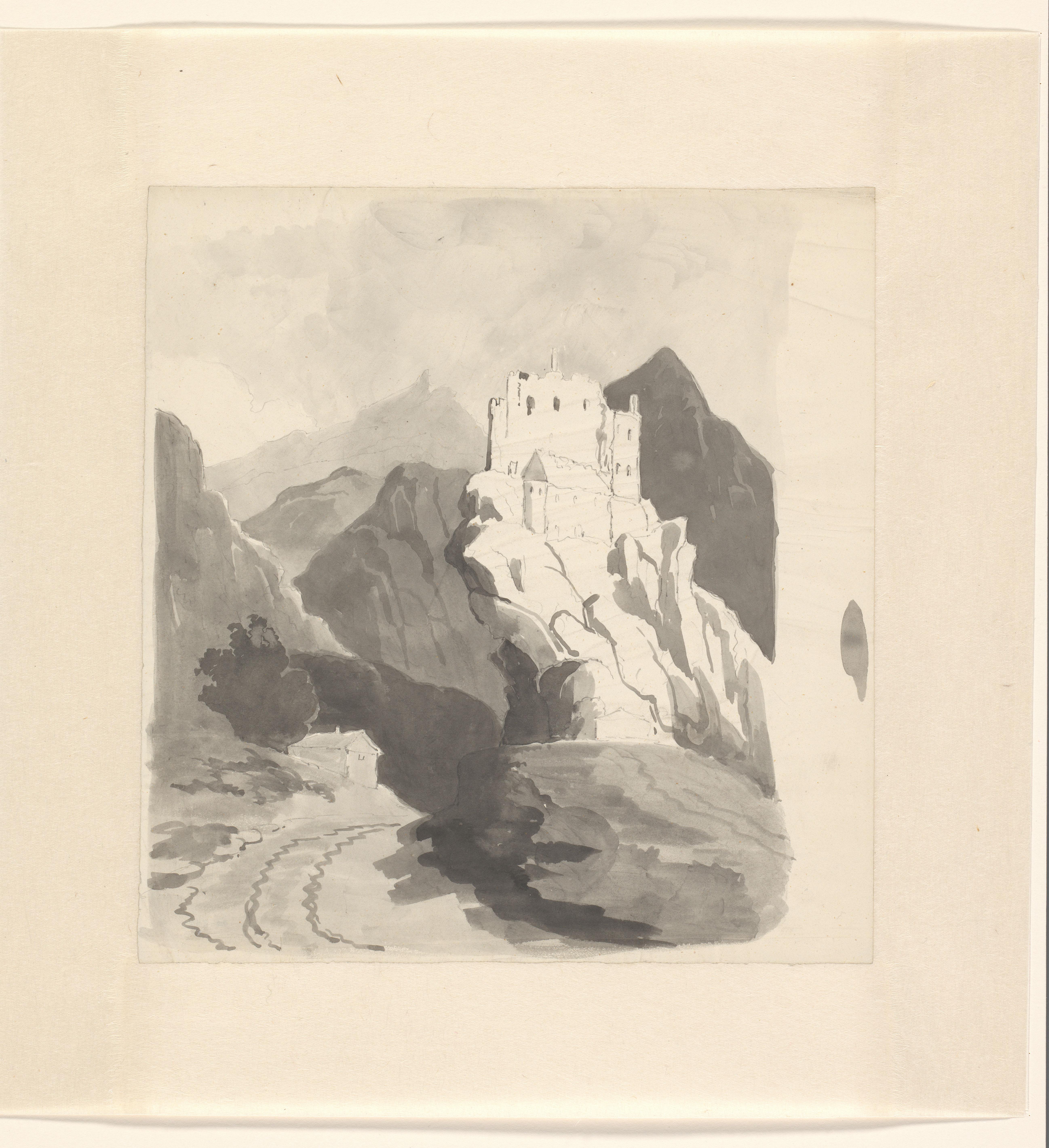 Berglandschap met een kasteel