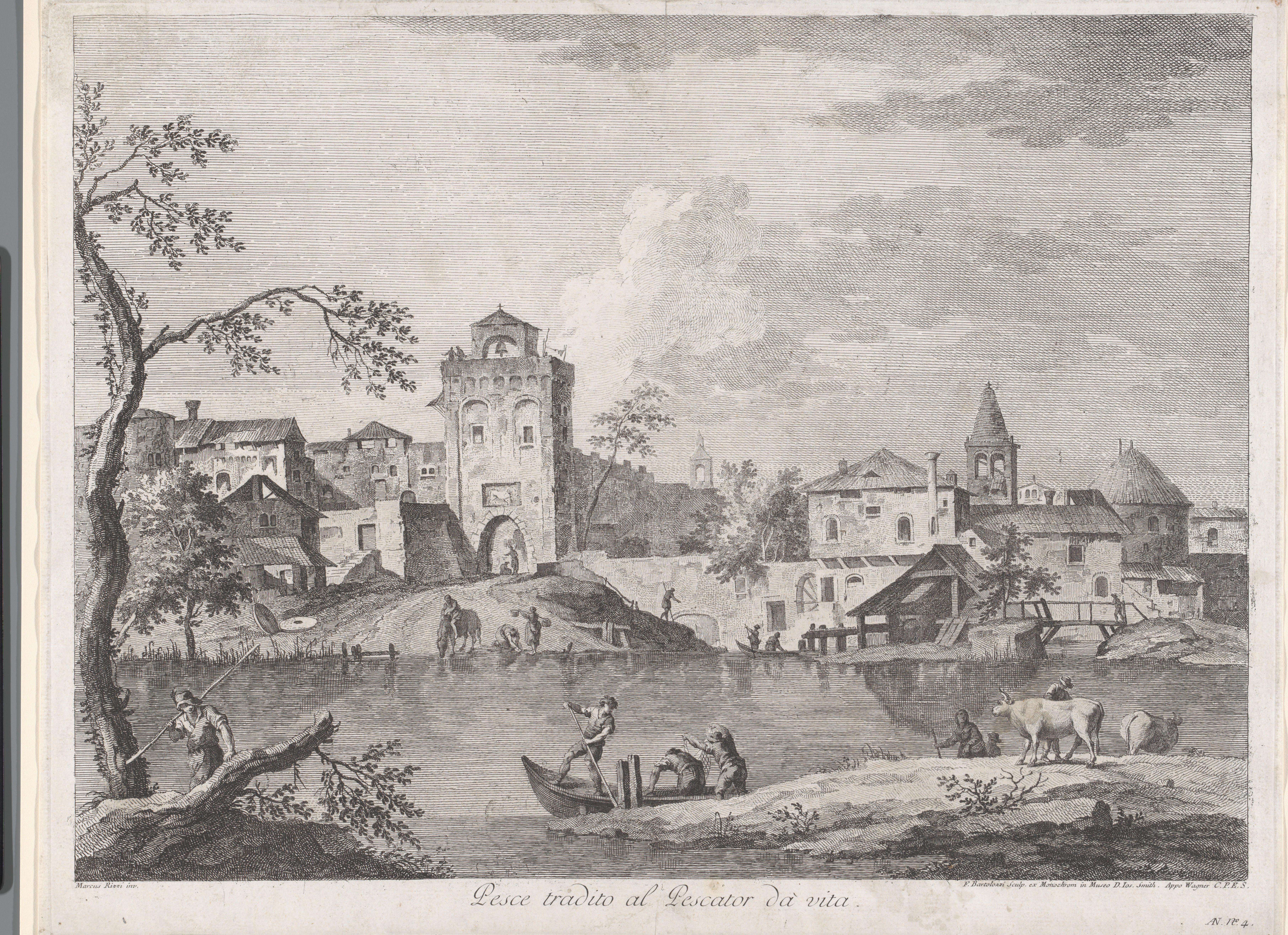 Stadsgezicht met rivier