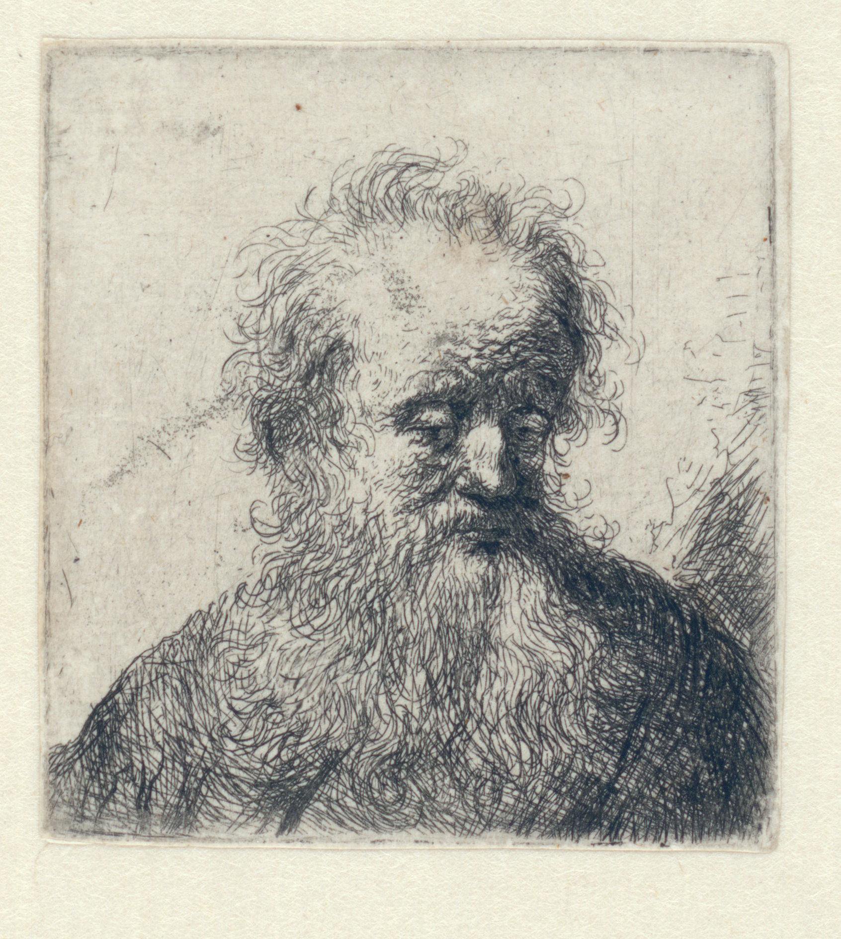 Old man with a flowing beard: bust