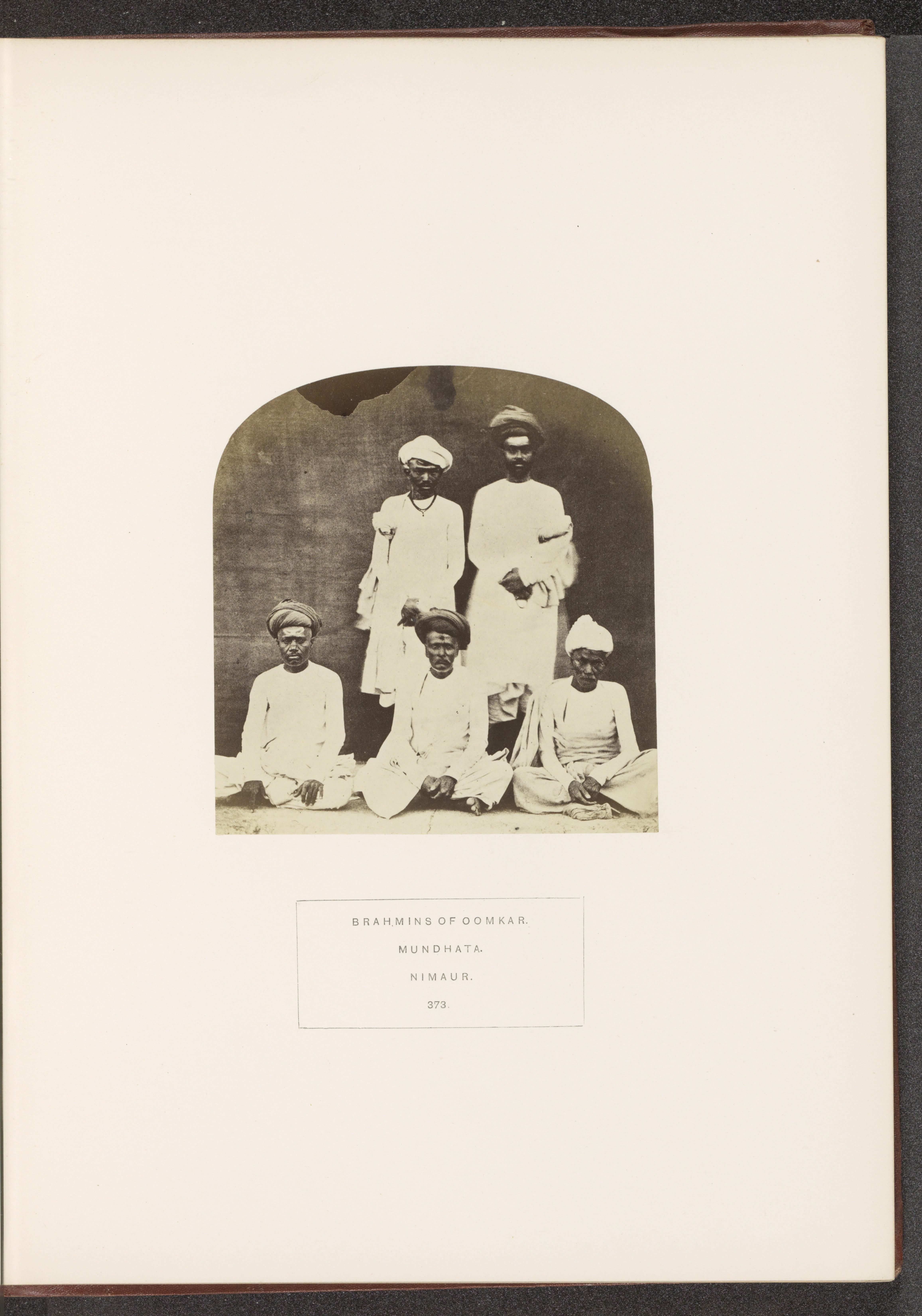 Portrait of five unknown priests (brahmins) from Mandhata, Madhya Pradesh, India