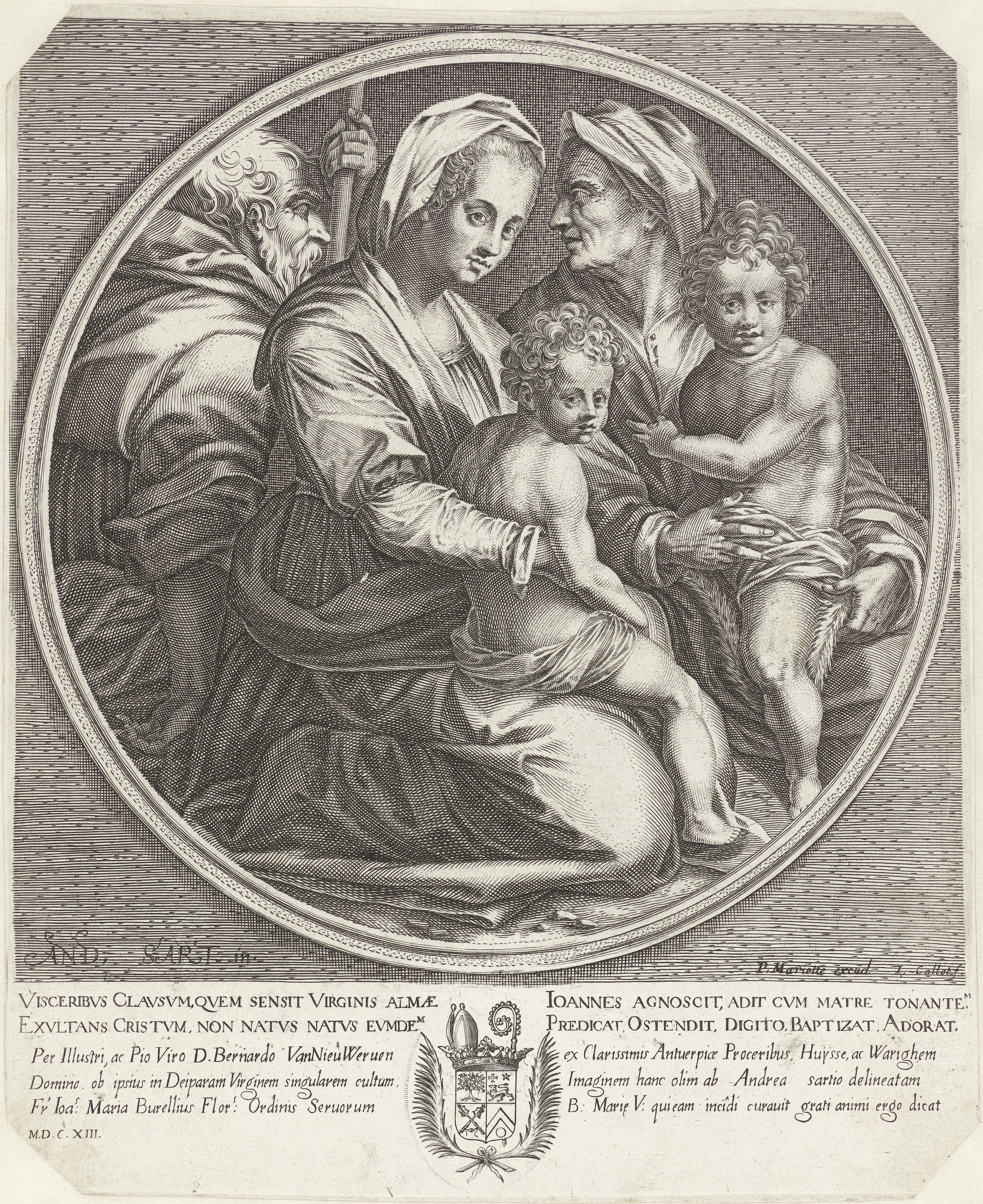De Heilige Familie met Elisabet en Johannes