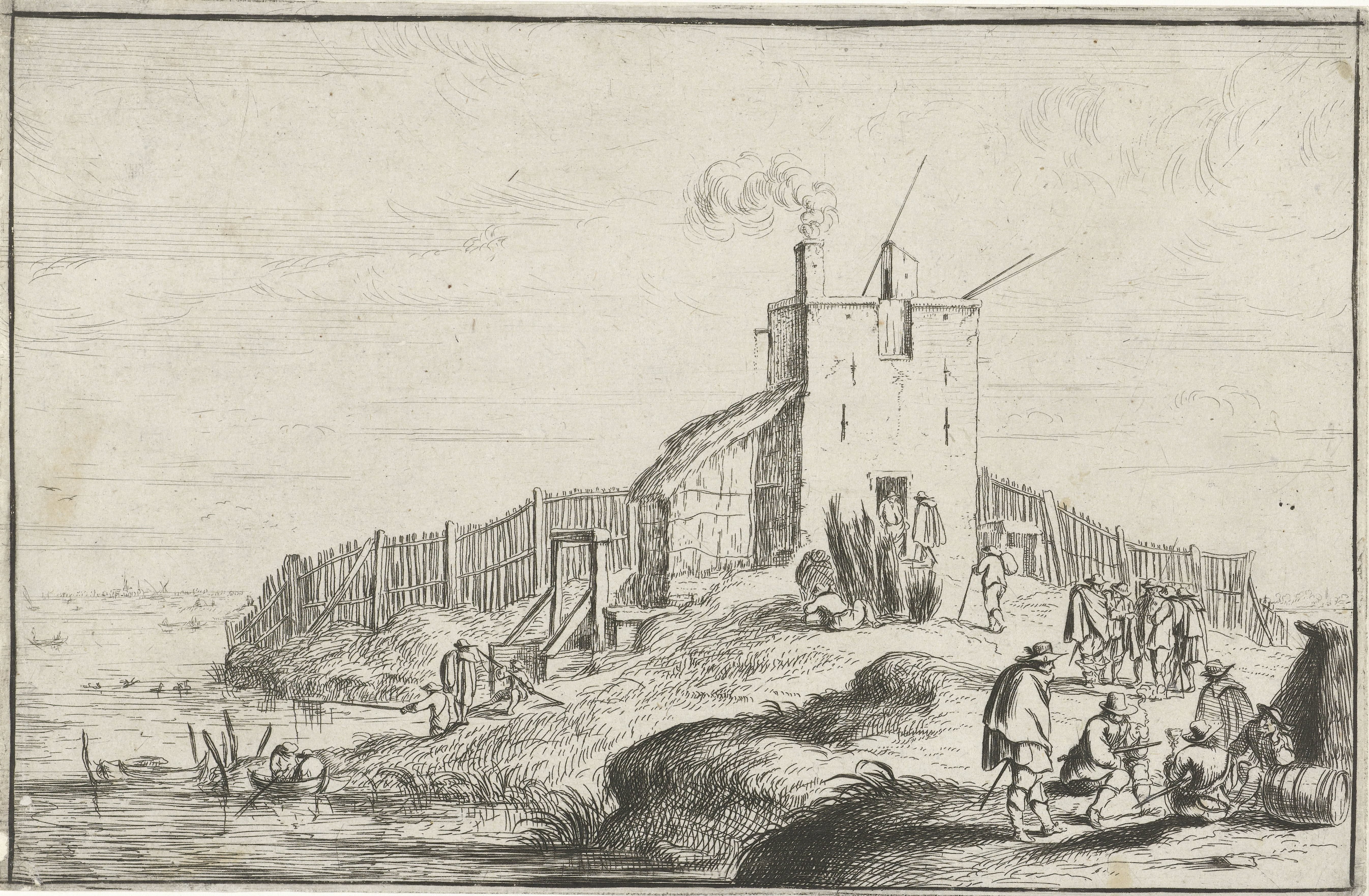Klein fort aan een rivier