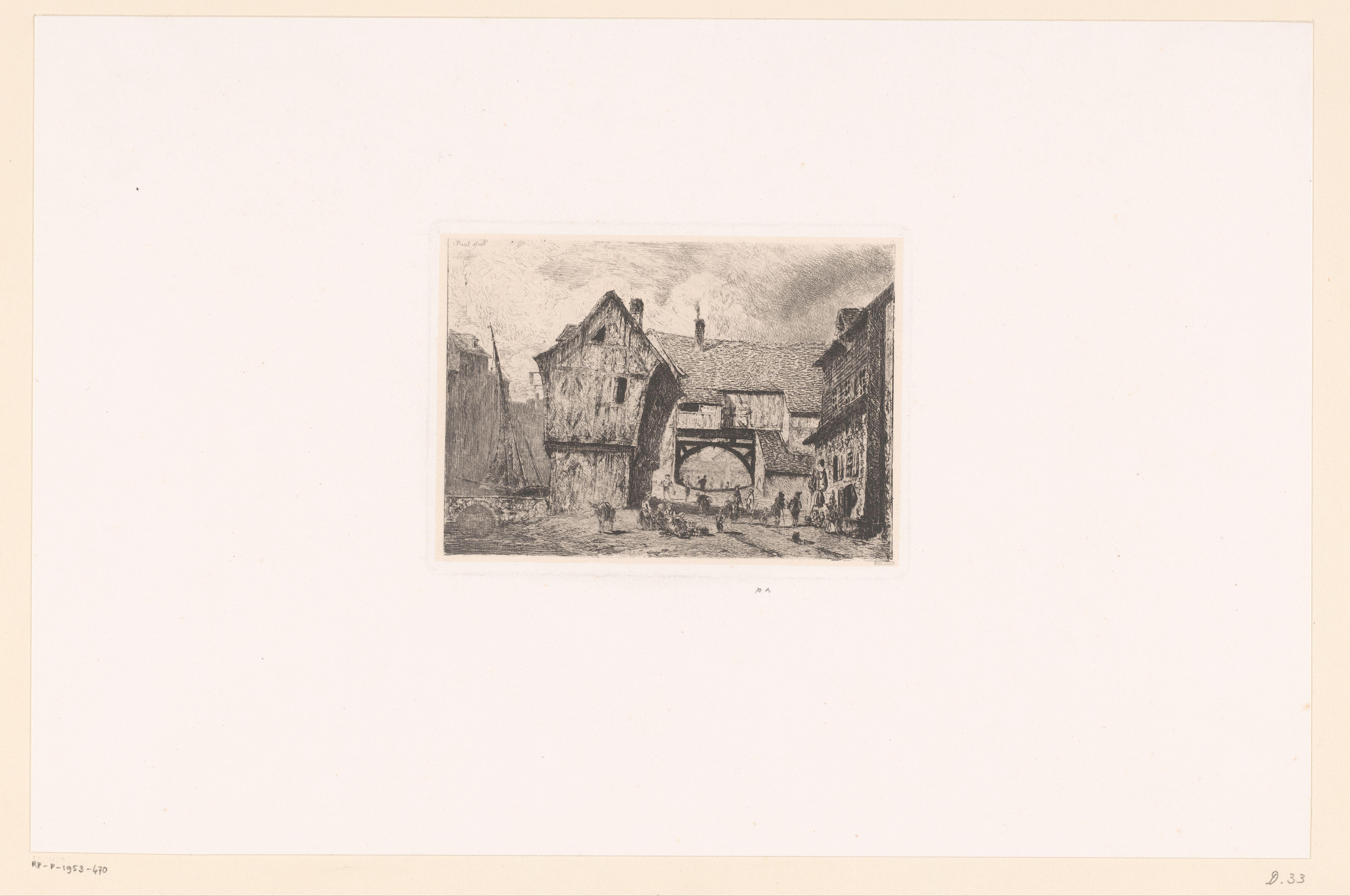 Gezicht op huizen te Honfleur