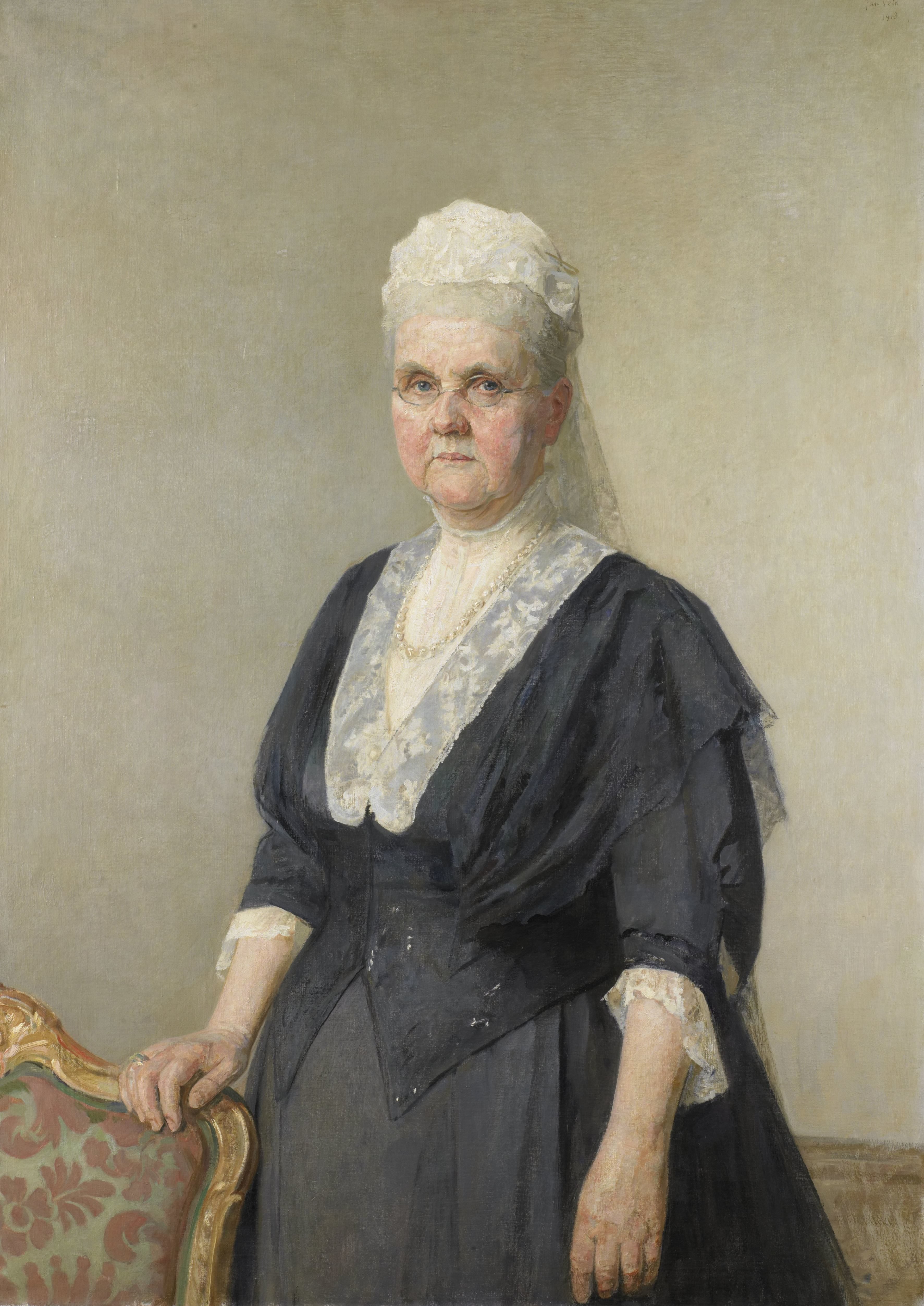 Koningin Emma, prinses van Waldeck-Pyrmont. Weduwe van koning Willem III