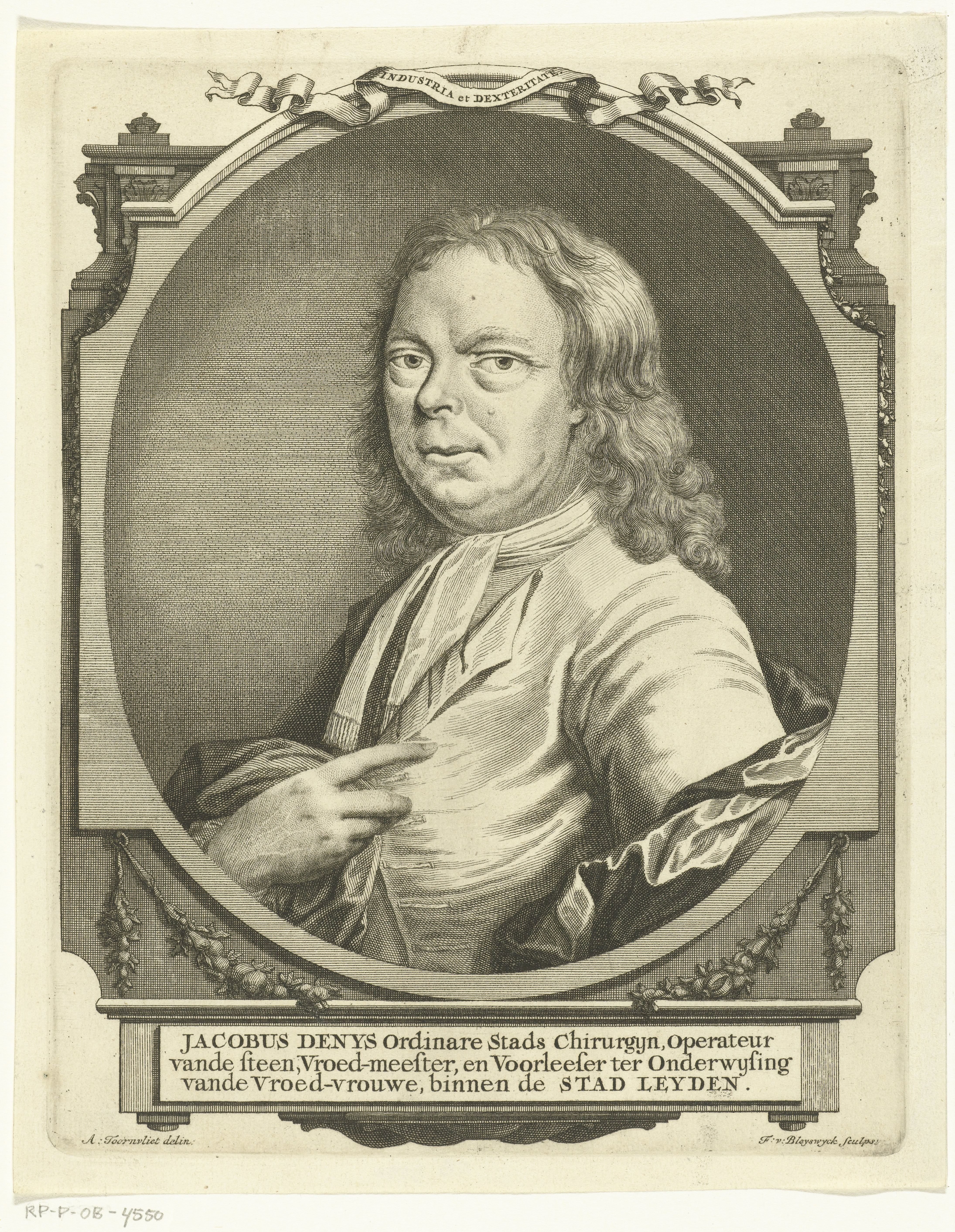 Portret van chirurgijn Jacob Denijs