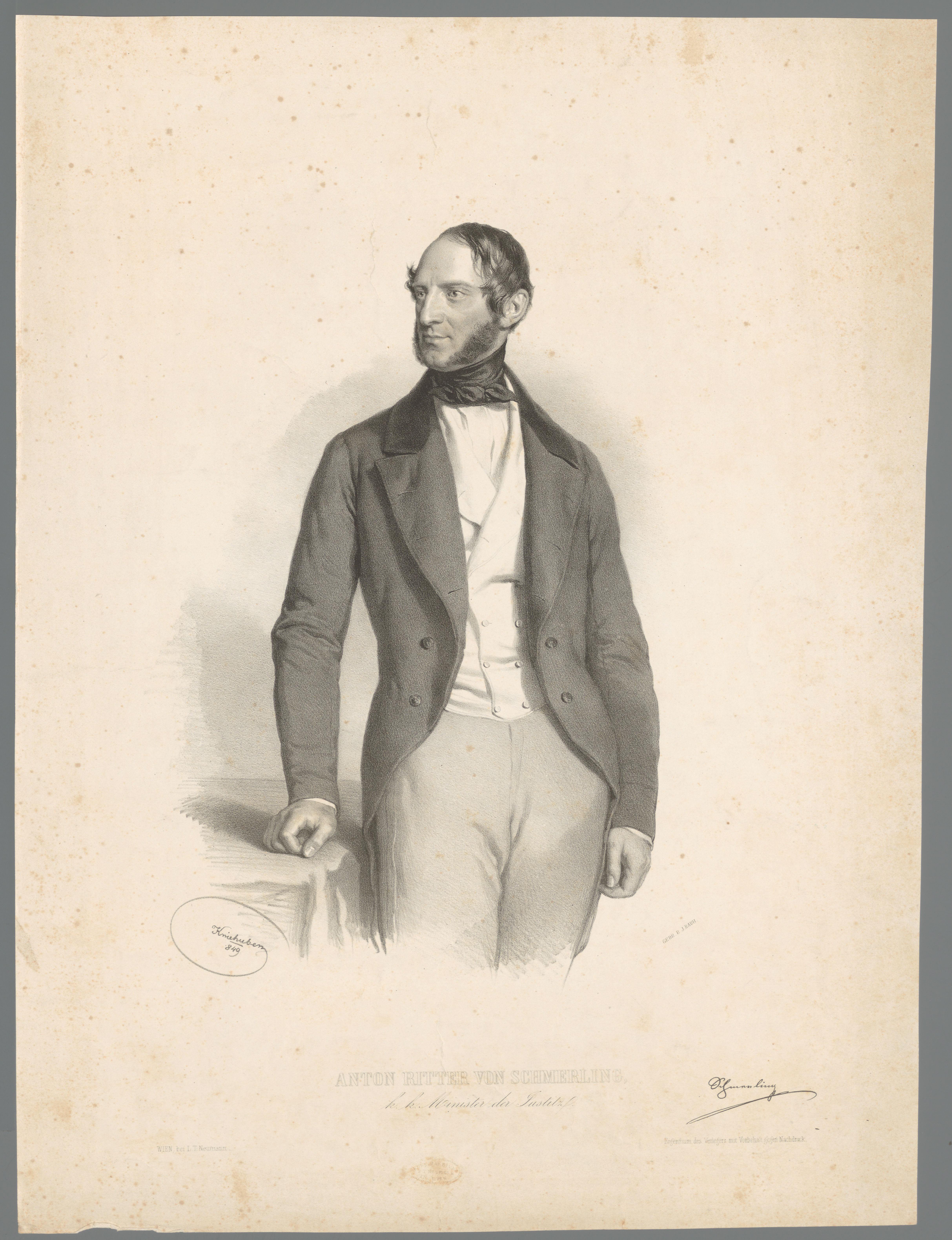 Portret van Anton von Schmerling
