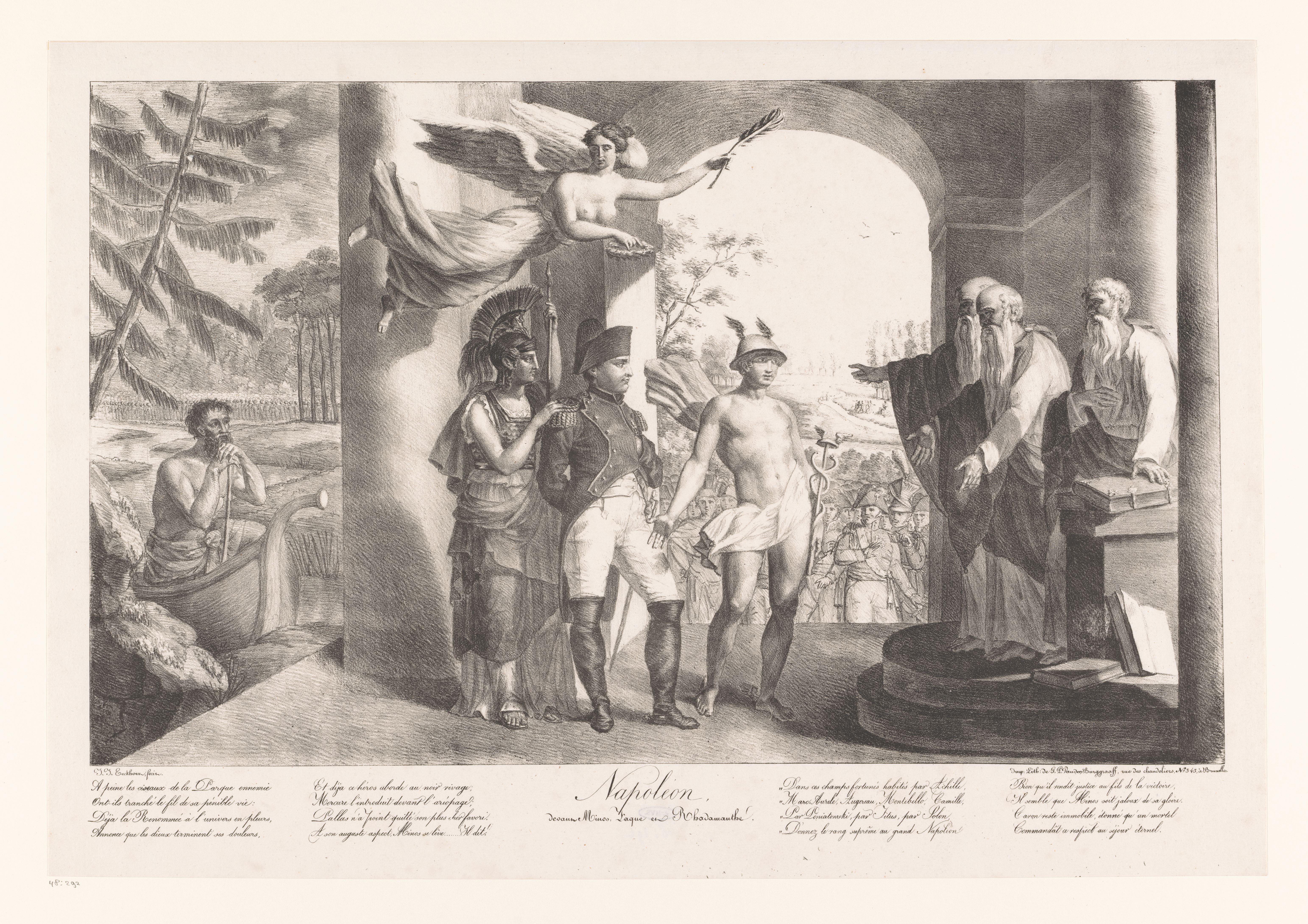 Napoleon in de onderwereld voor Rhadamathe, Minos en Aeacus