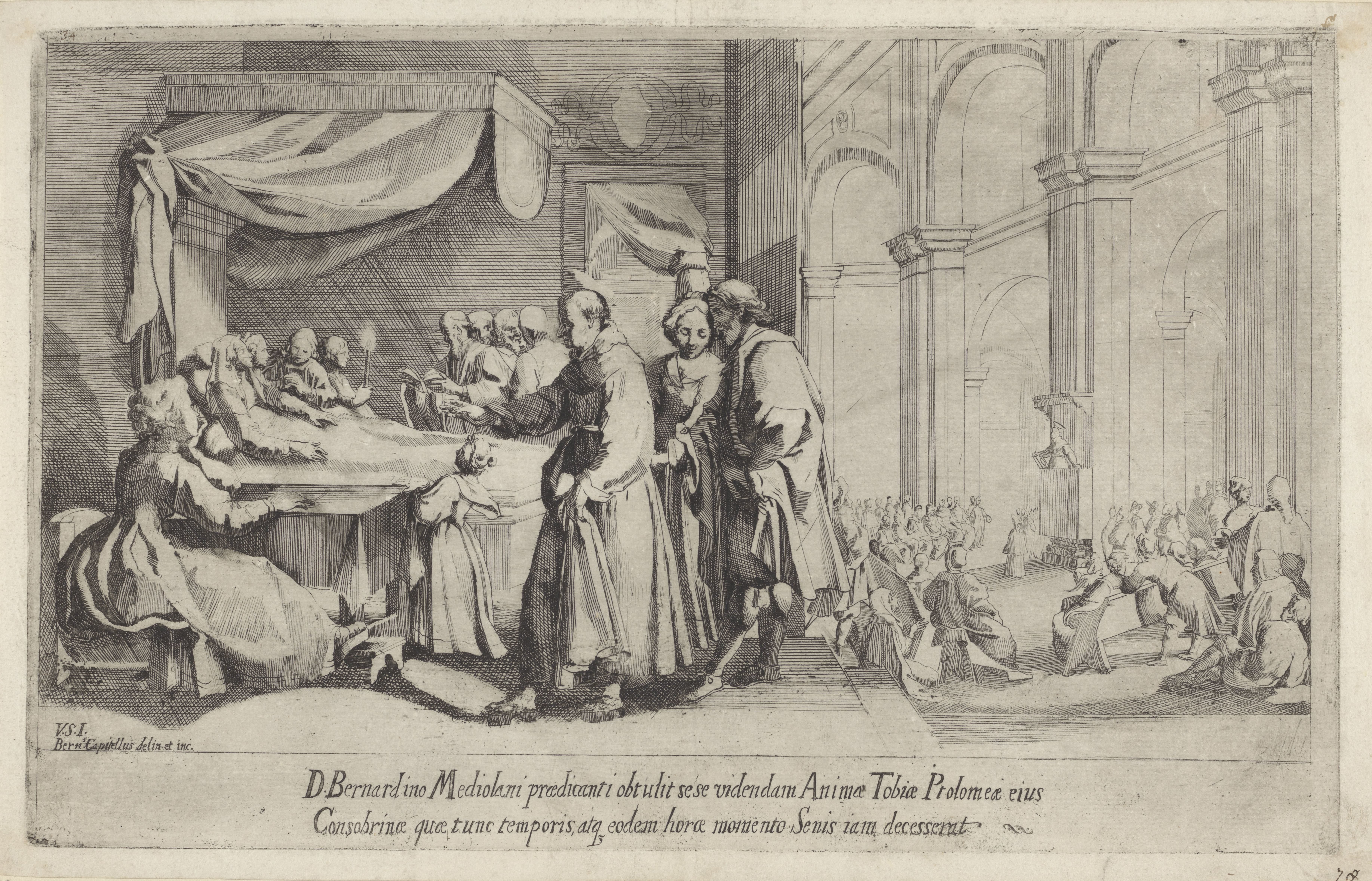 De heilige Bernardinus van Siena brengt een kind tot leven
