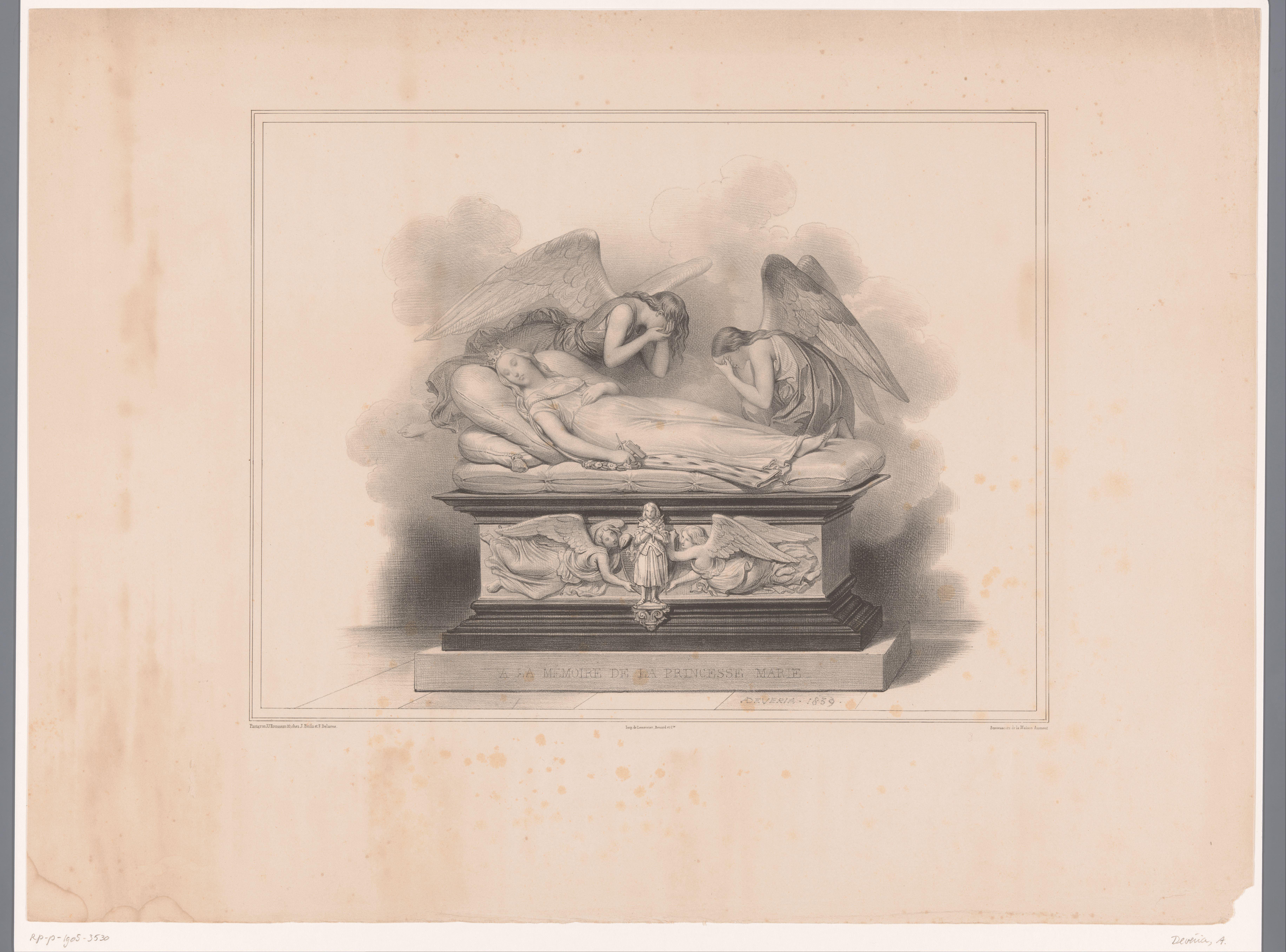 Ontwerp voor een tombe voor prinses Marie d'Orléans