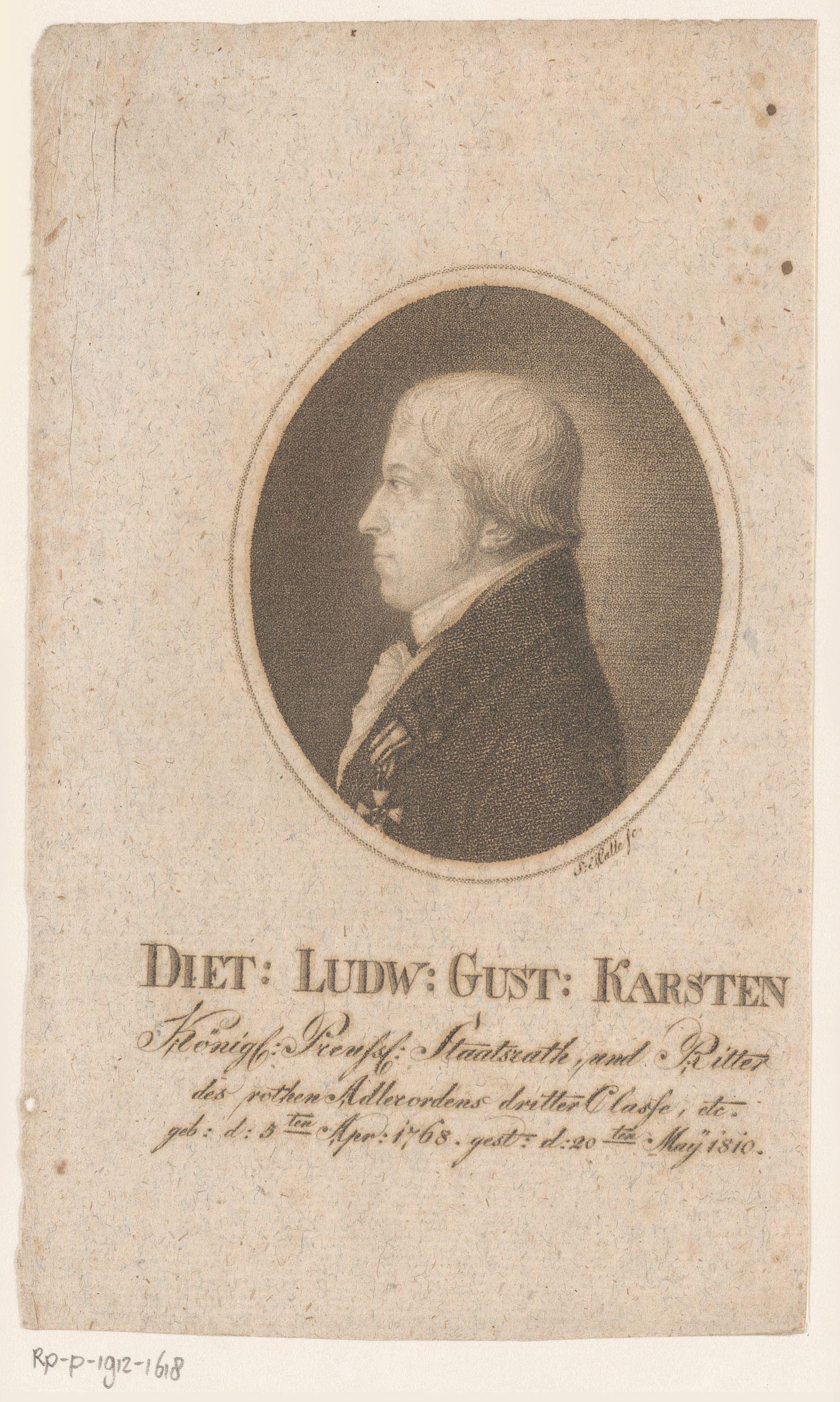 Portret van Dietrich Ludwig Gustav Karsten