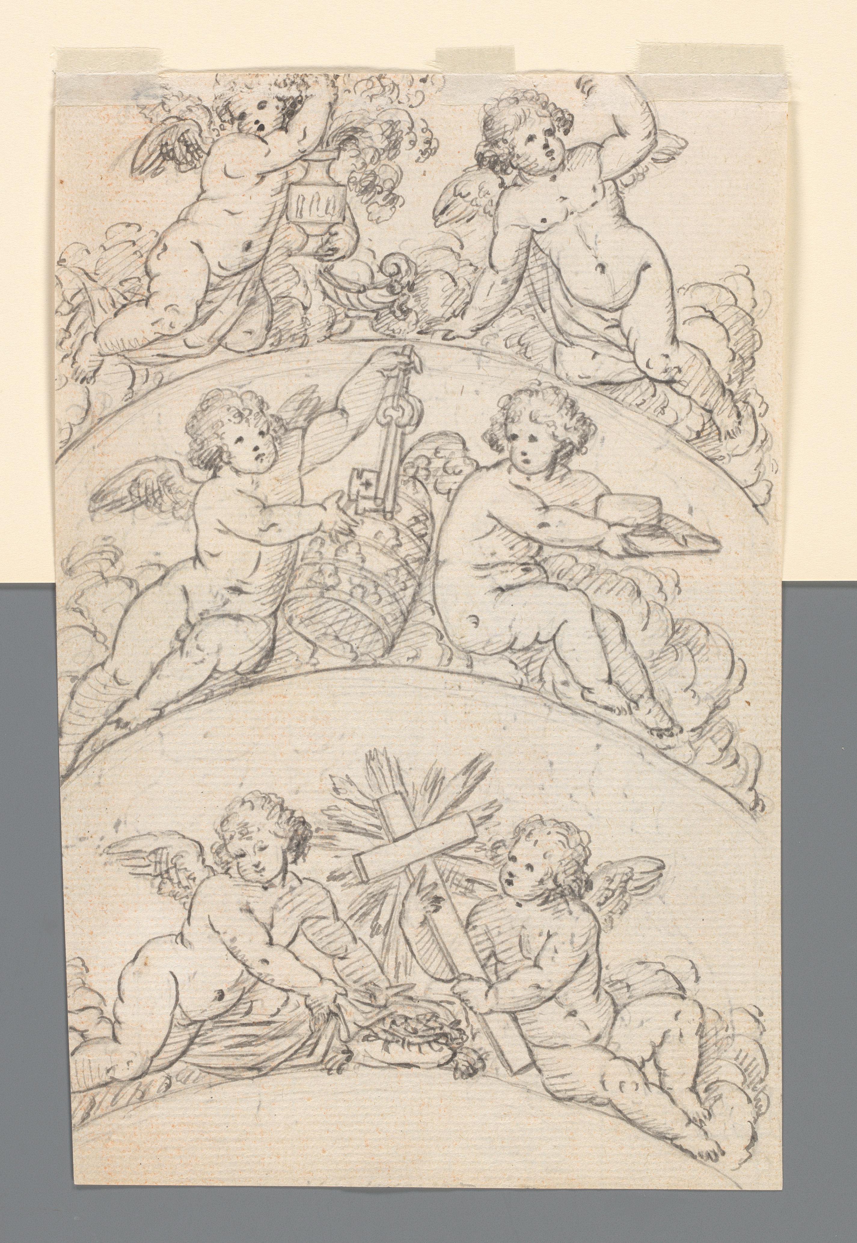Putti met religieuze attributen